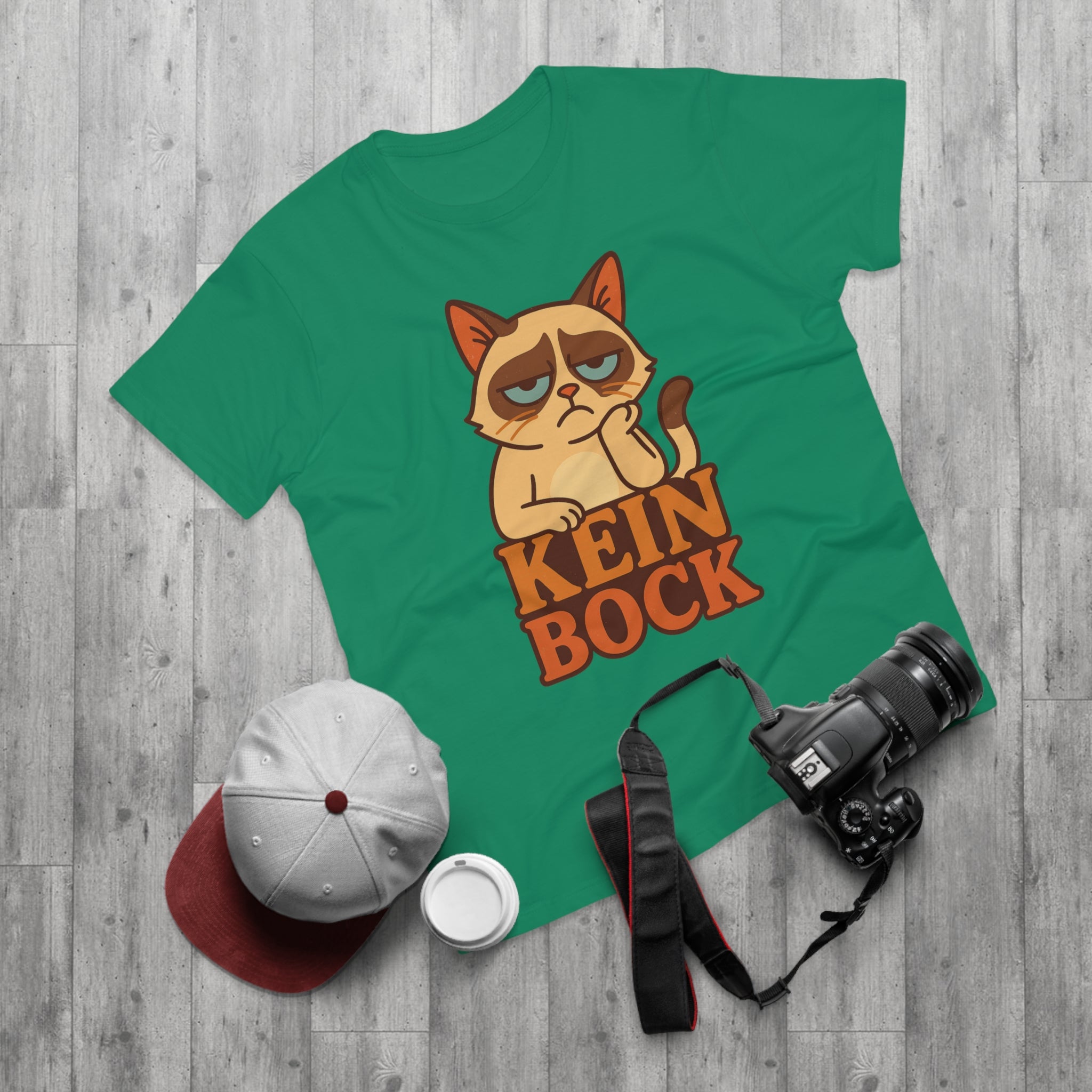Lustiges Katzen T-Shirt – „Kein Bock“ – Funshirt mit genervter Katze Motiv
