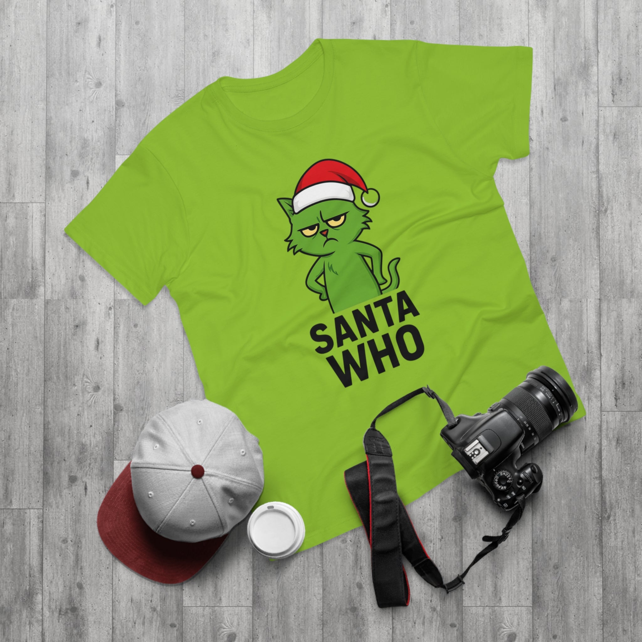 Grumpy Cat Santa Tee - Funny Christmas Men's Shirt, Holiday Humor Gift, Winter Apparel, Lounge Wear, Casual Top