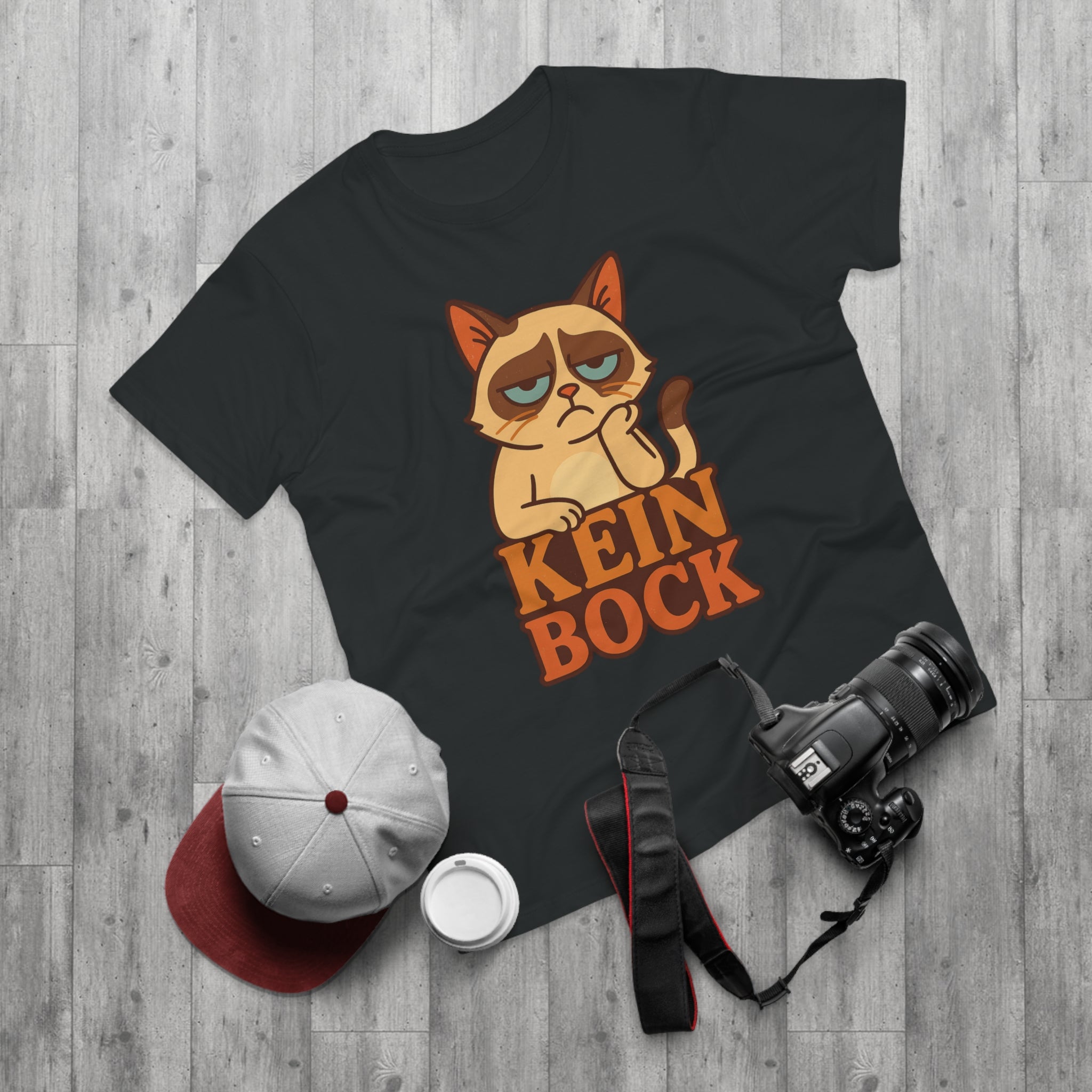 Lustiges Katzen T-Shirt – „Kein Bock“ – Funshirt mit genervter Katze Motiv