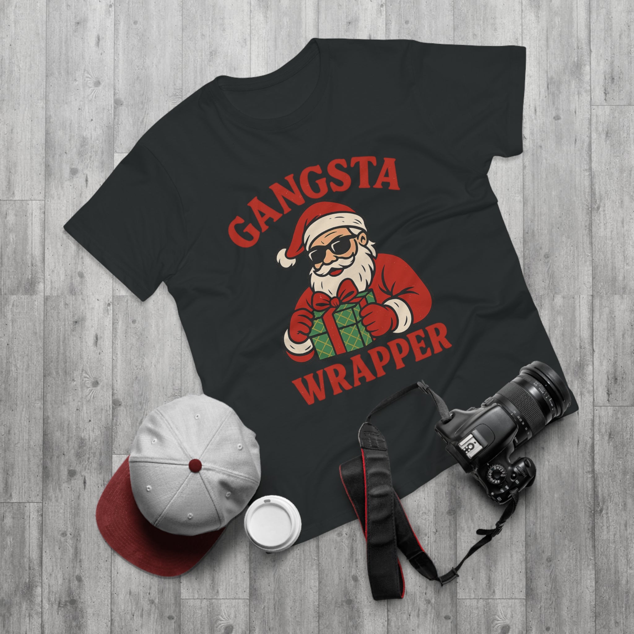 Funny Christmas T-Shirt, Gangsta Wrapper Shirt, Holiday Apparel, Men's Gift, Santa Shirt for Christmas Parties, Xmas Tee