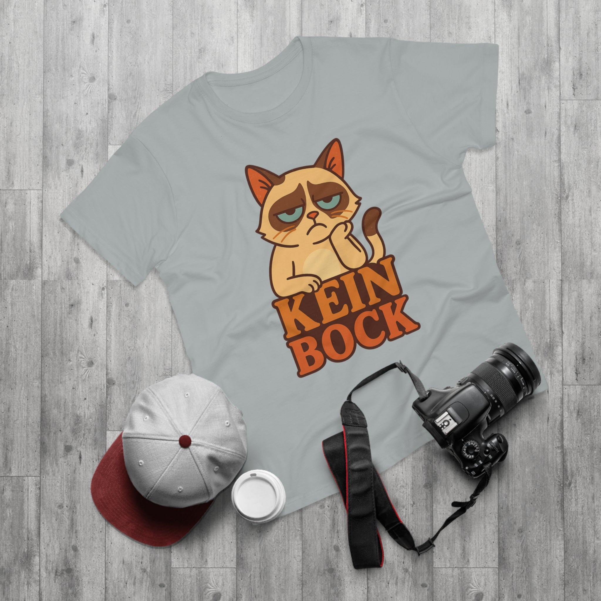 Lustiges Katzen T-Shirt – „Kein Bock“ – Funshirt mit genervter Katze Motiv