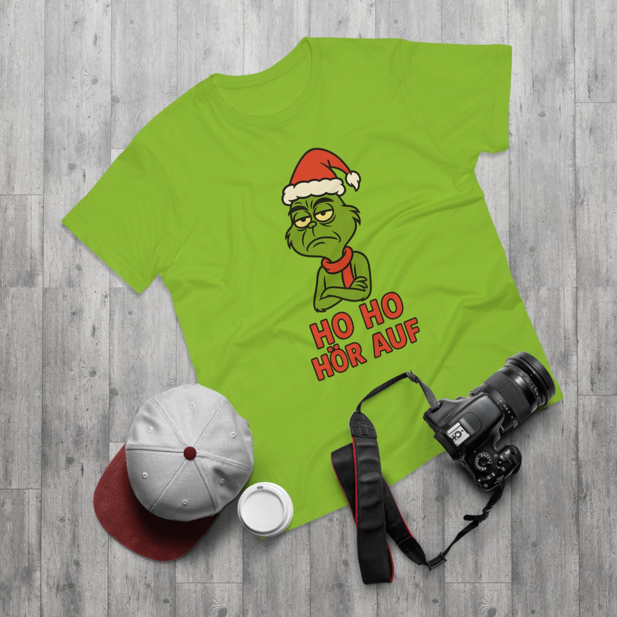 Grinch Weihnachts T-Shirt Herren – Lustiges Ho Ho Hör Auf Shirt mit Weihnachtsmotiv