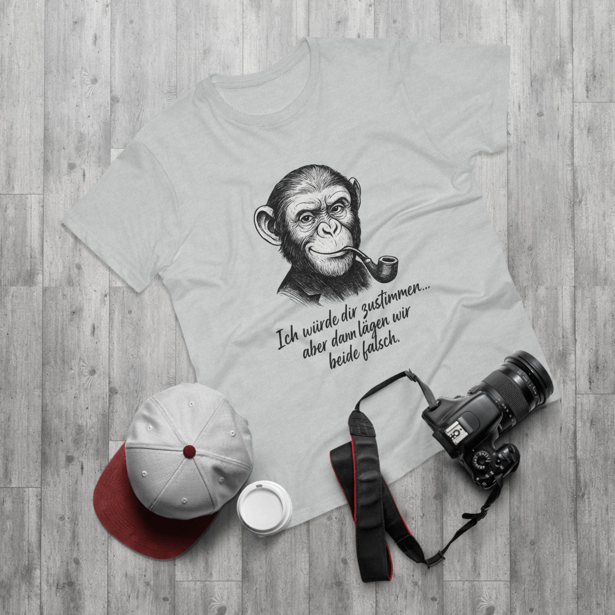 Lustiges Affen T-Shirt Herren – „Ich würde dir zustimmen, aber dann lägen wir beide falsch“ Funshirt