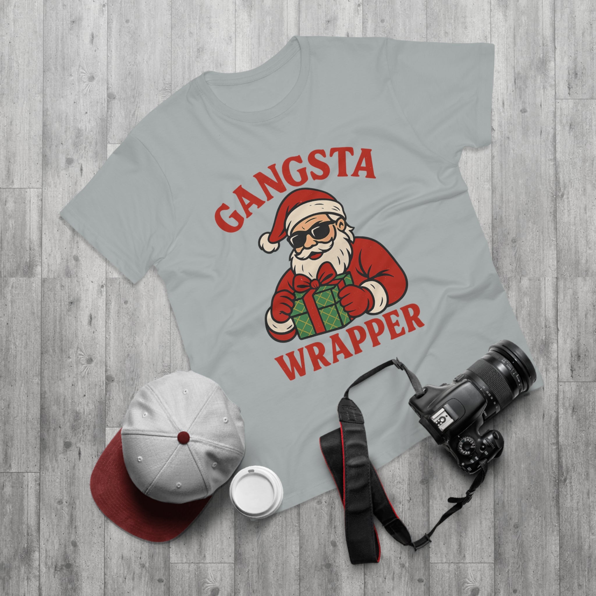 Funny Christmas T-Shirt, Gangsta Wrapper Shirt, Holiday Apparel, Men's Gift, Santa Shirt for Christmas Parties, Xmas Tee