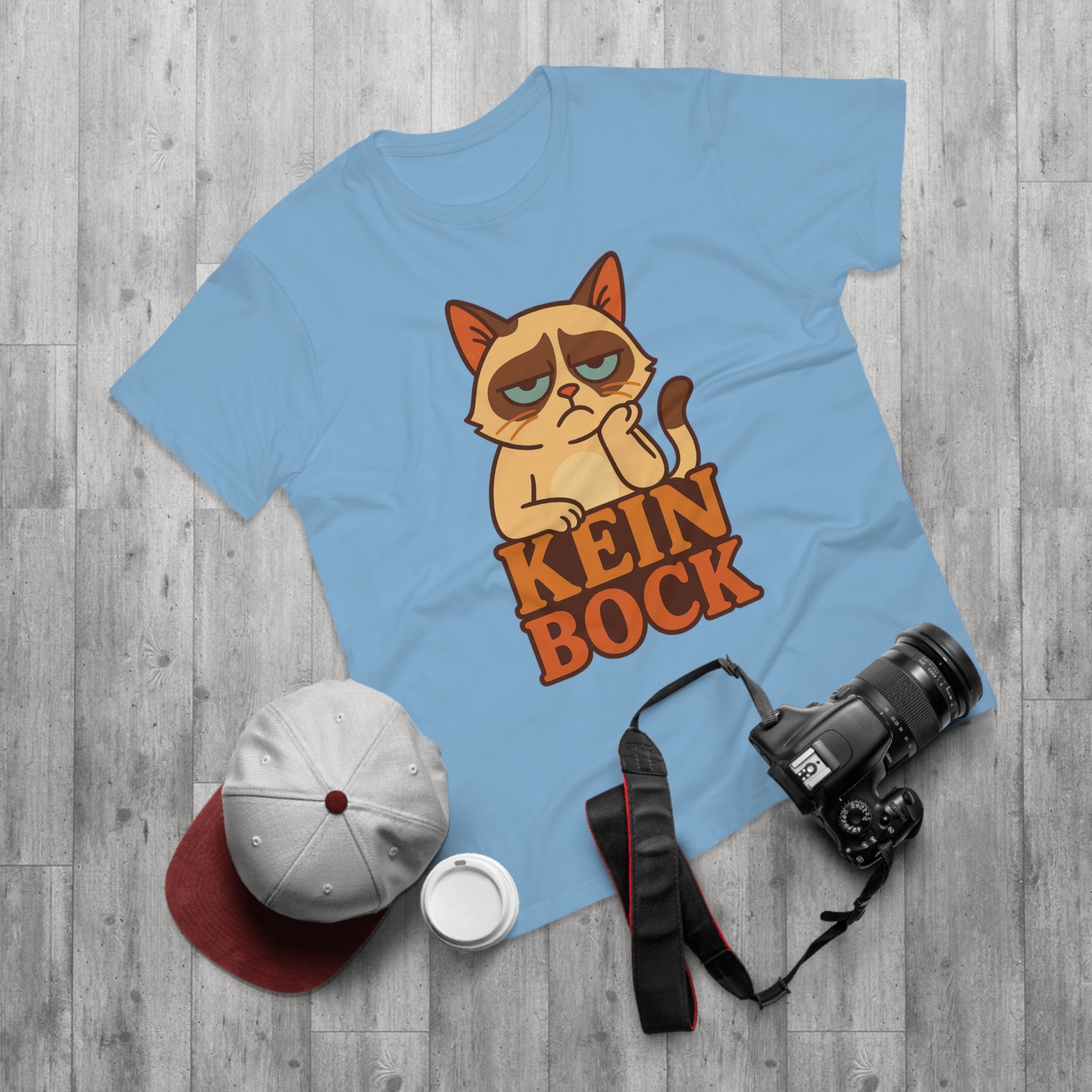 Lustiges Katzen T-Shirt – „Kein Bock“ – Funshirt mit genervter Katze Motiv