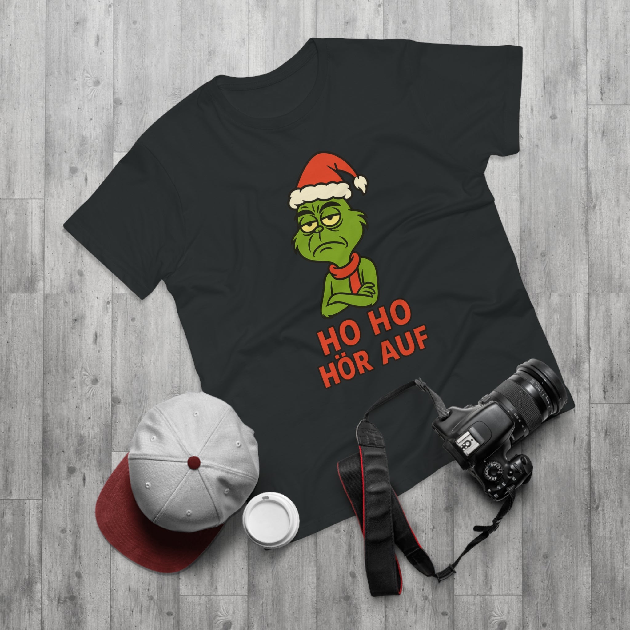 Grinch Weihnachts T-Shirt Herren – Lustiges Ho Ho Hör Auf Shirt mit Weihnachtsmotiv