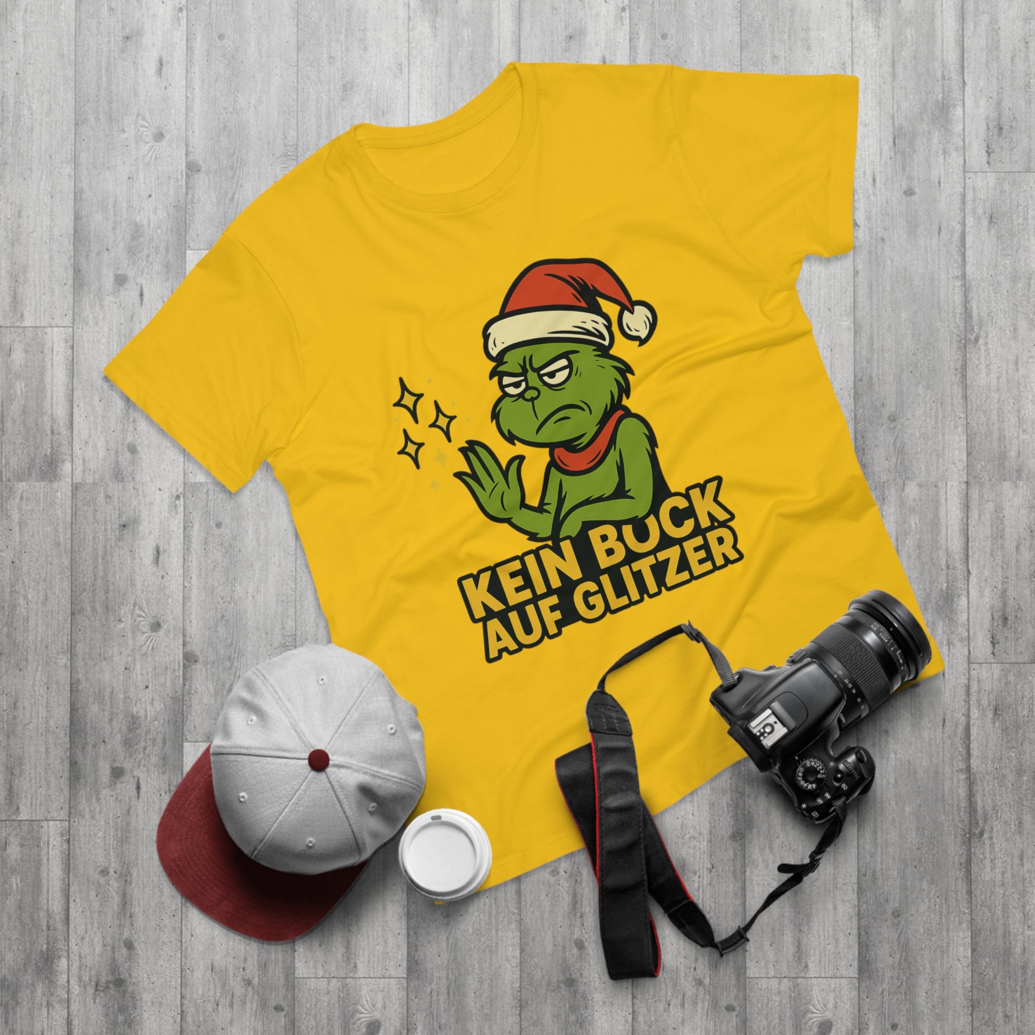 Grinch Weihnachts T-Shirt Herren – Lustiges "Kein Bock auf Glitzer" Shirt für Weihnachten
