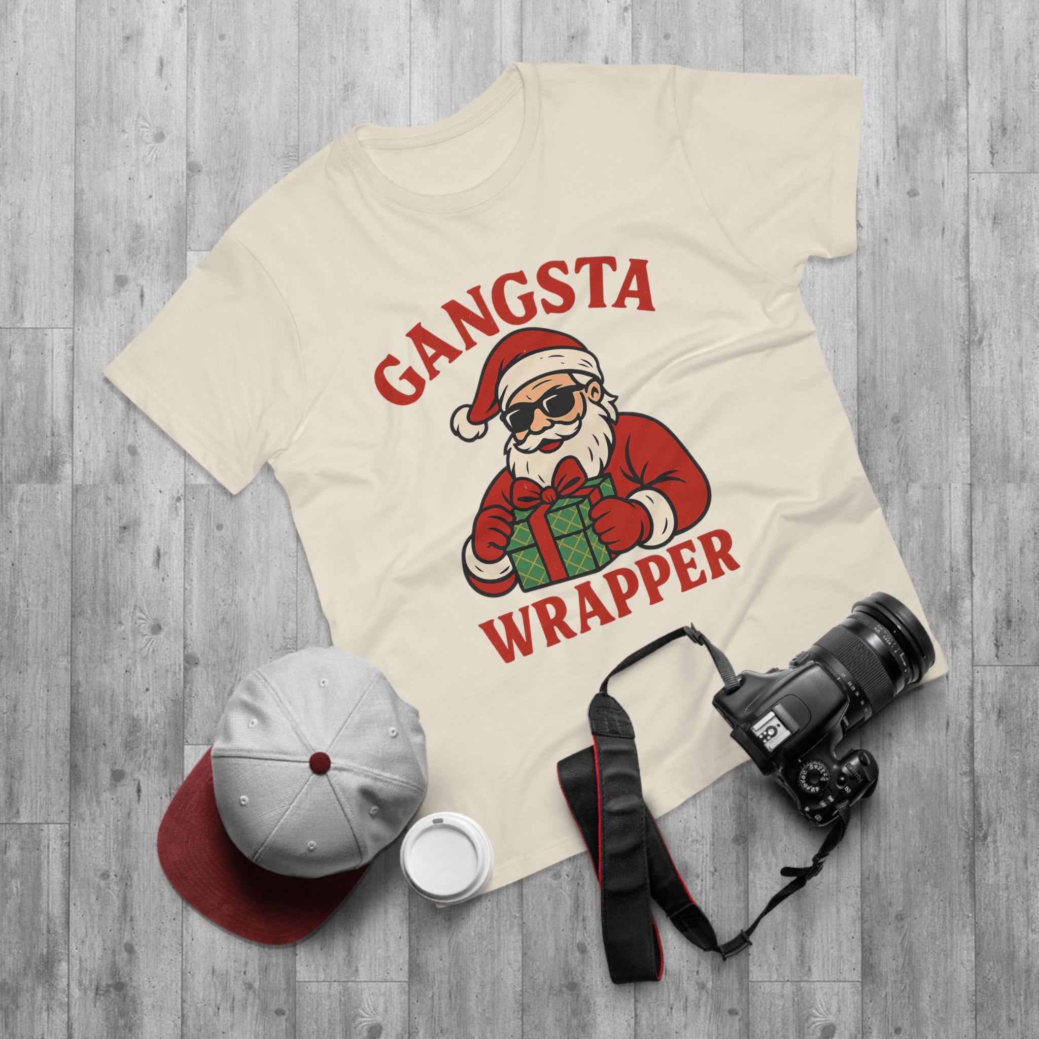 Funny Christmas T-Shirt, Gangsta Wrapper Shirt, Holiday Apparel, Men's Gift, Santa Shirt for Christmas Parties, Xmas Tee