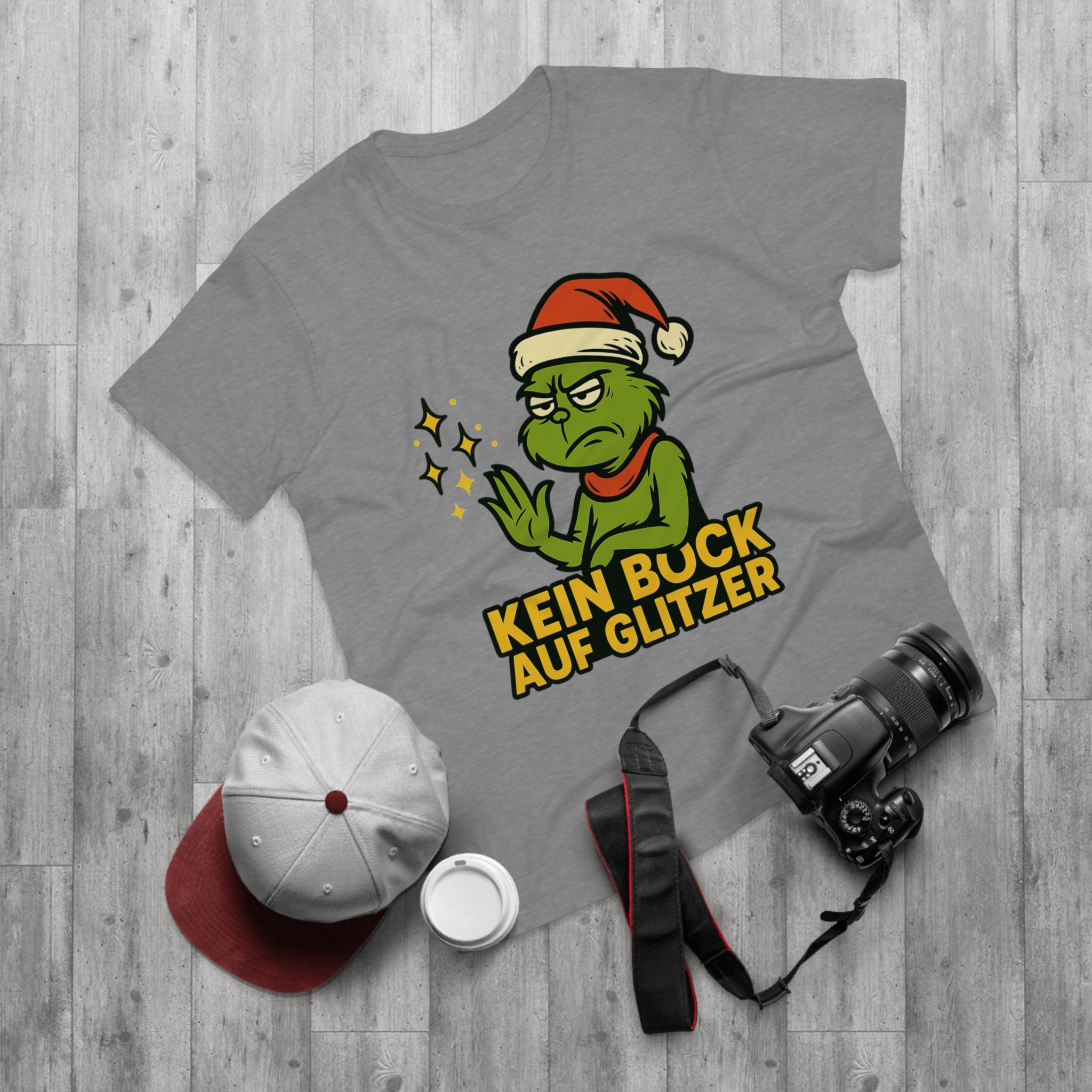 Grinch Weihnachts T-Shirt Herren – Lustiges "Kein Bock auf Glitzer" Shirt für Weihnachten