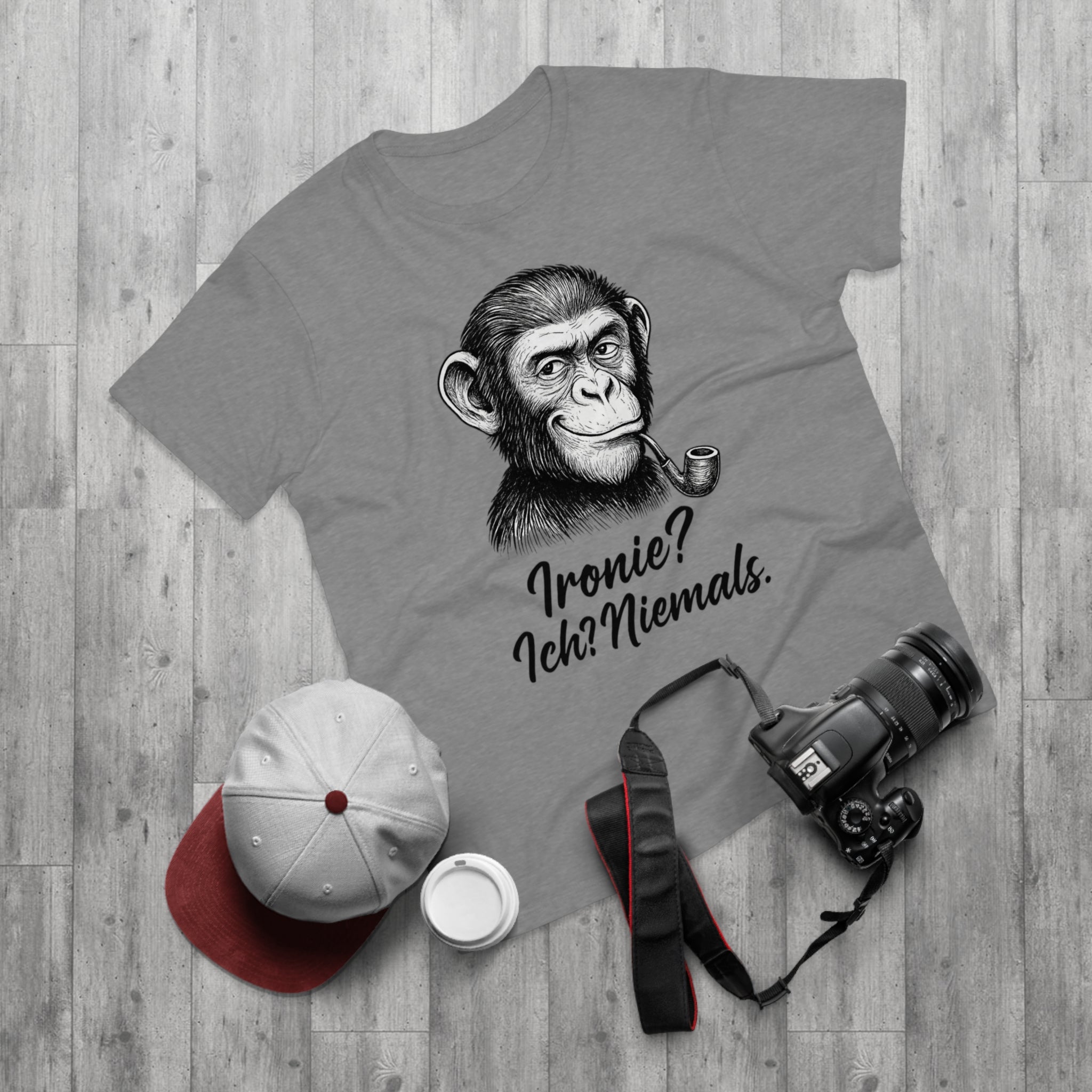 Whimsical Chimpanzee T-Shirt, Funny Animal Tee, Quirky Gift, Casual Wear, Birthday Gift, Humorous Shirt