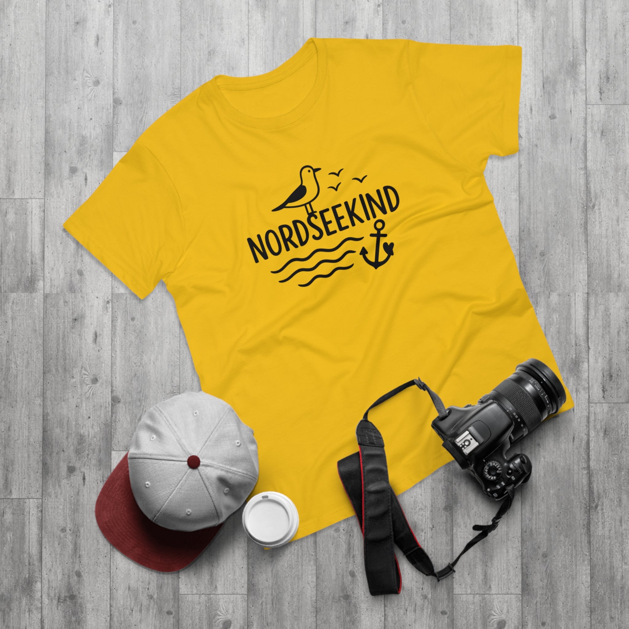 Nordseekind T-Shirt – Maritimes Shirt mit Möwe, Anker & Wellen – Geschenk für Nordsee Fans