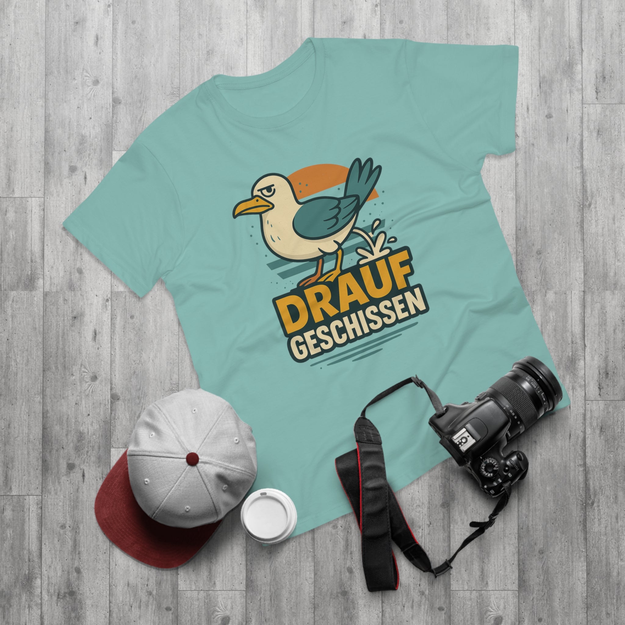 Lustiges Möwen T-Shirt – „Drauf geschissen“ – Funshirt mit witzigem Möwenmotiv