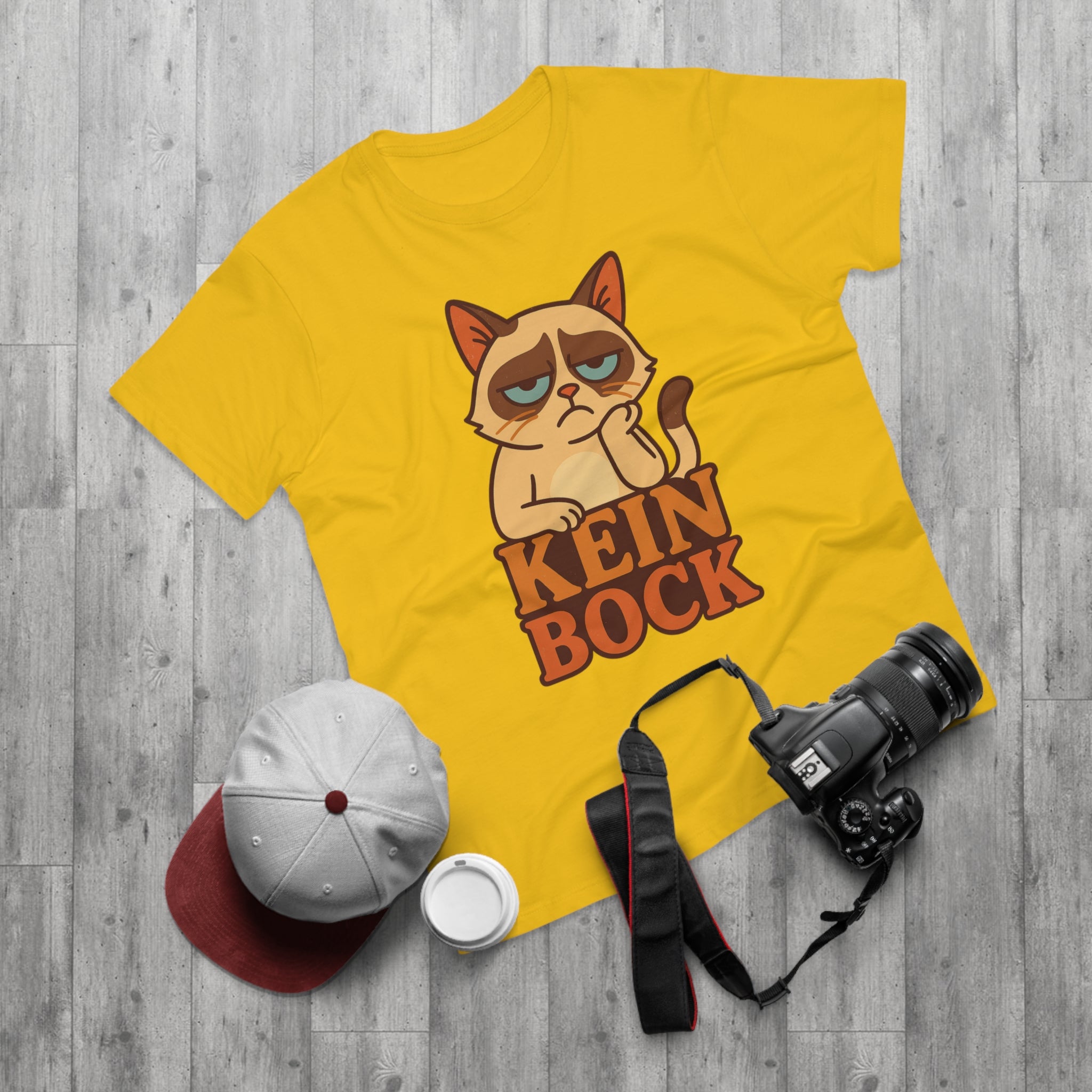 Lustiges Katzen T-Shirt – „Kein Bock“ – Funshirt mit genervter Katze Motiv