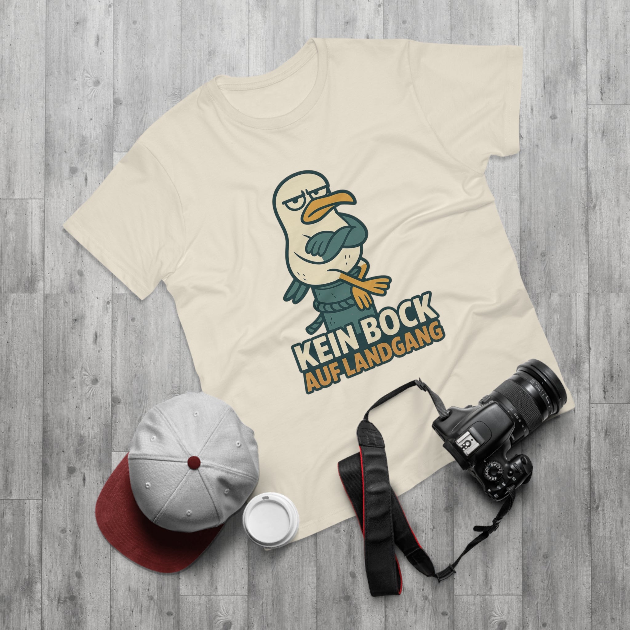 Lustiges Möwen T-Shirt – „Kein Bock auf Landgang“ – Funshirt für Küstenliebhaber