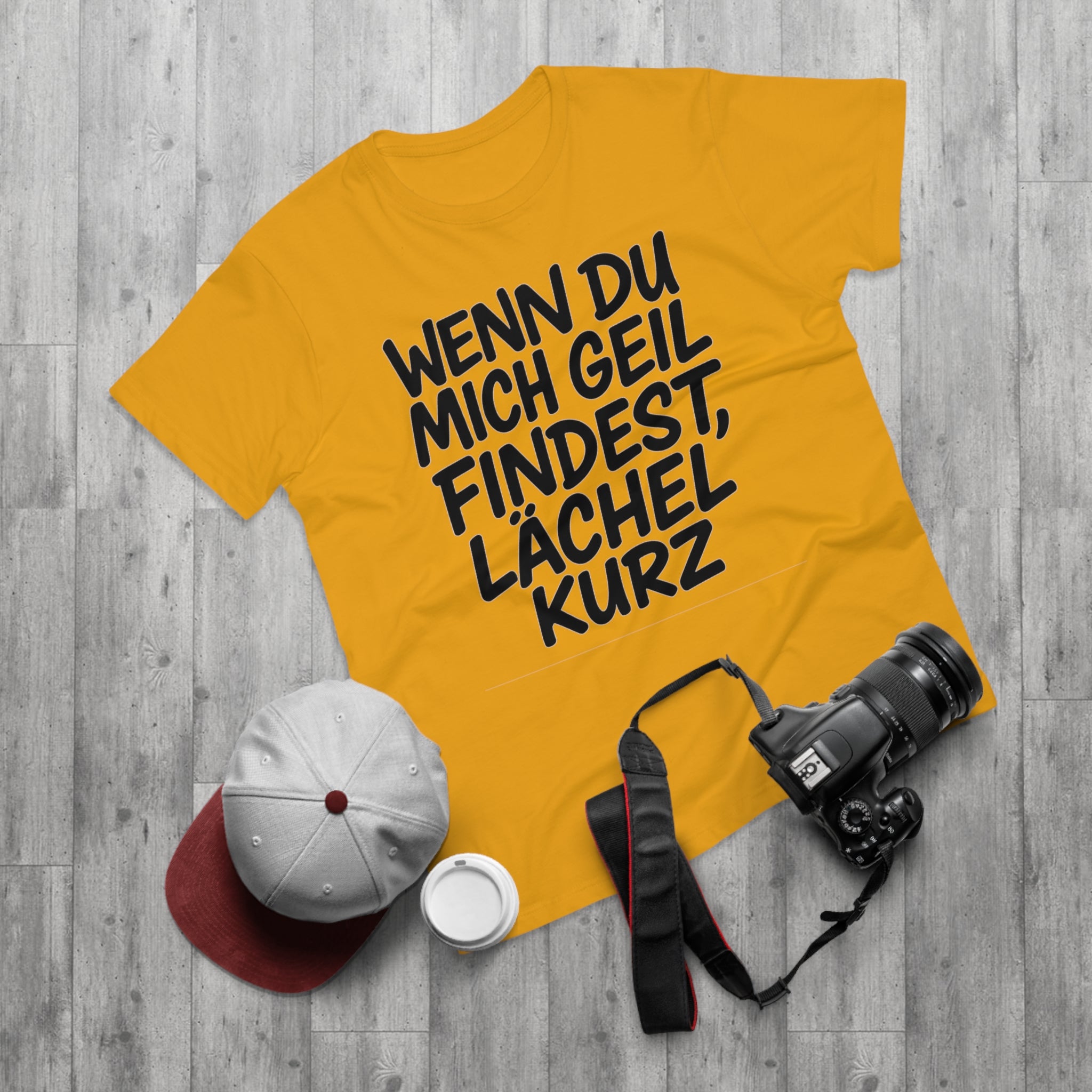 Lustiges Sprüche T-Shirt Herren – „Wenn du mich geil findest, lächel kurz“ Funshirt