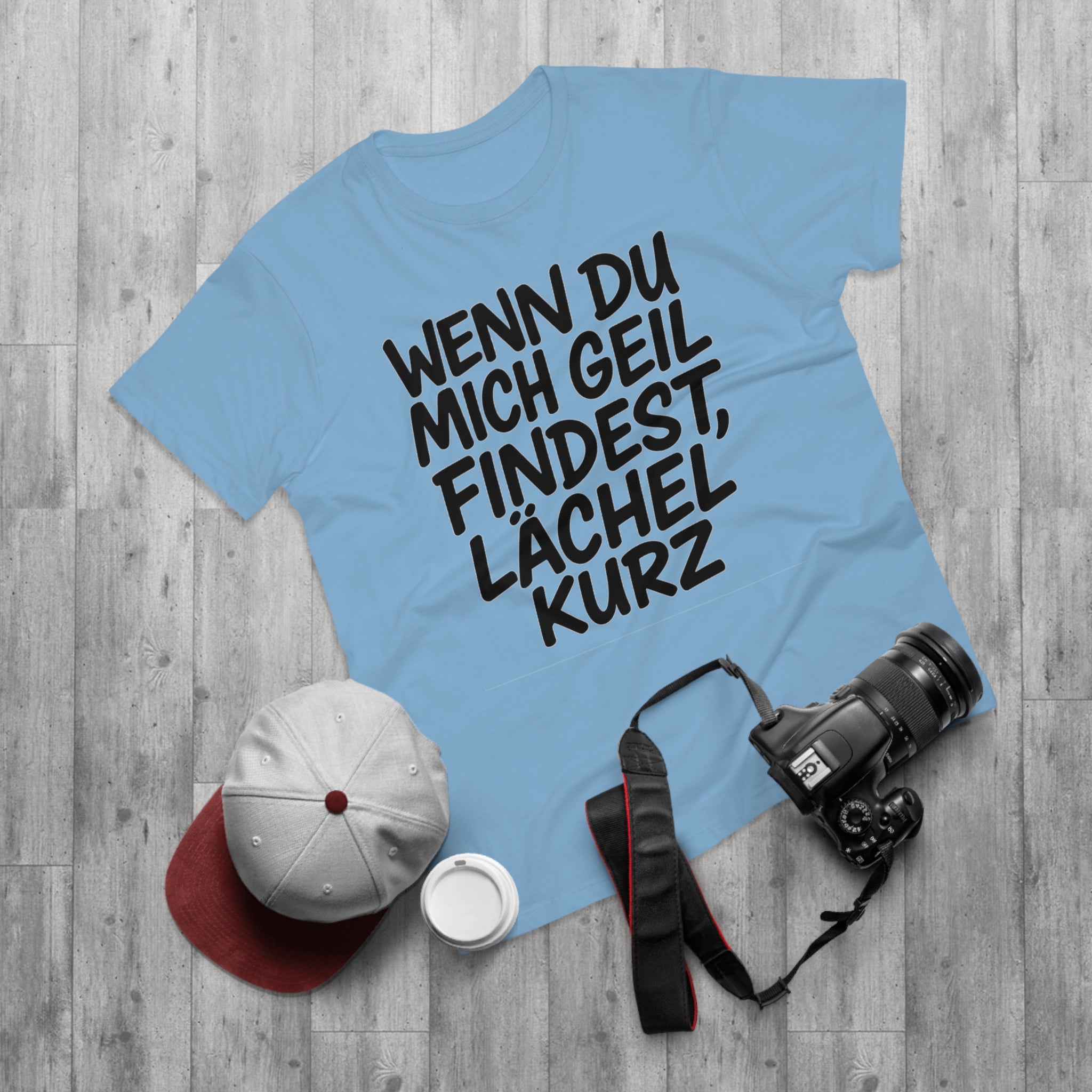 Lustiges Sprüche T-Shirt Herren – „Wenn du mich geil findest, lächel kurz“ Funshirt