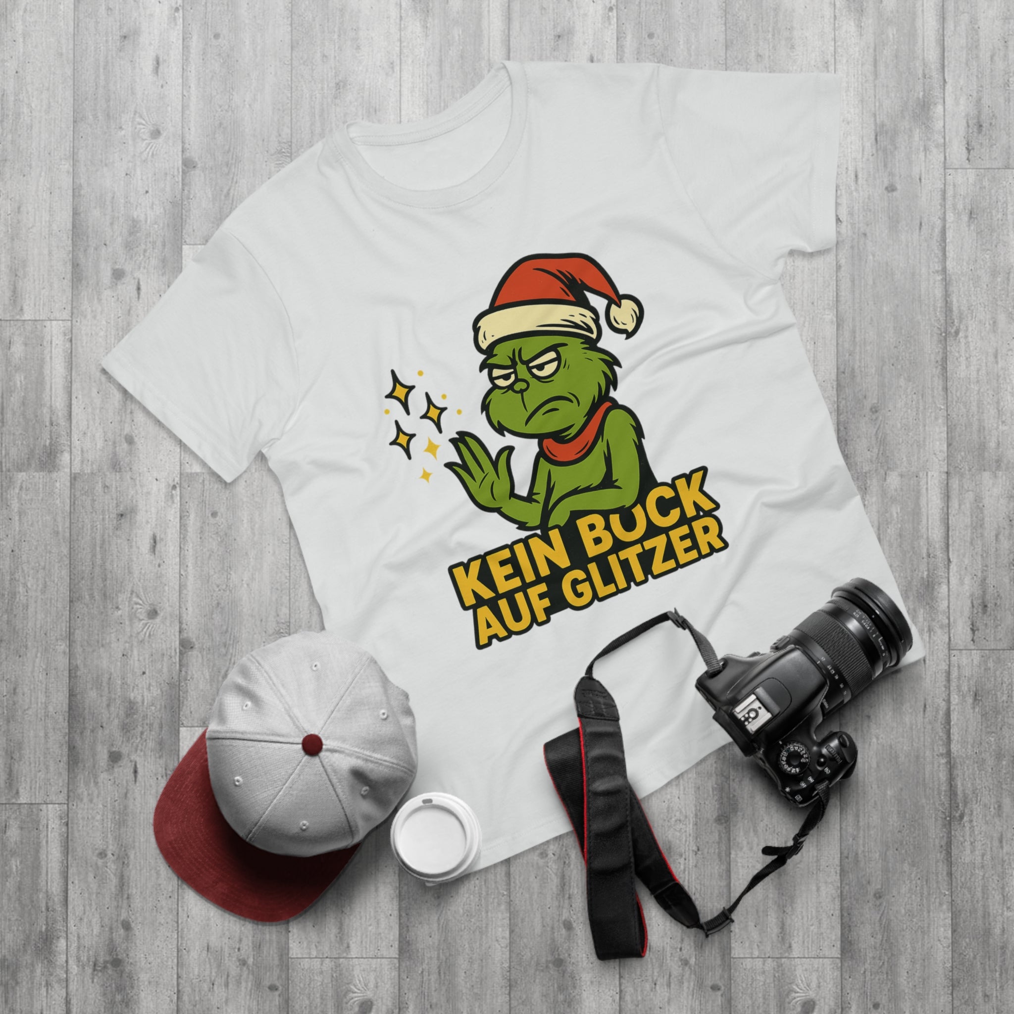 Grinch Weihnachts T-Shirt Herren – Lustiges "Kein Bock auf Glitzer" Shirt für Weihnachten