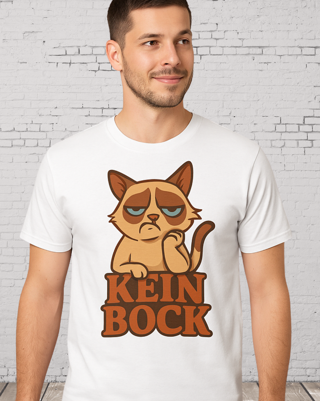 Lustiges Katzen T-Shirt – „Kein Bock“ – Funshirt mit genervter Katze Motiv