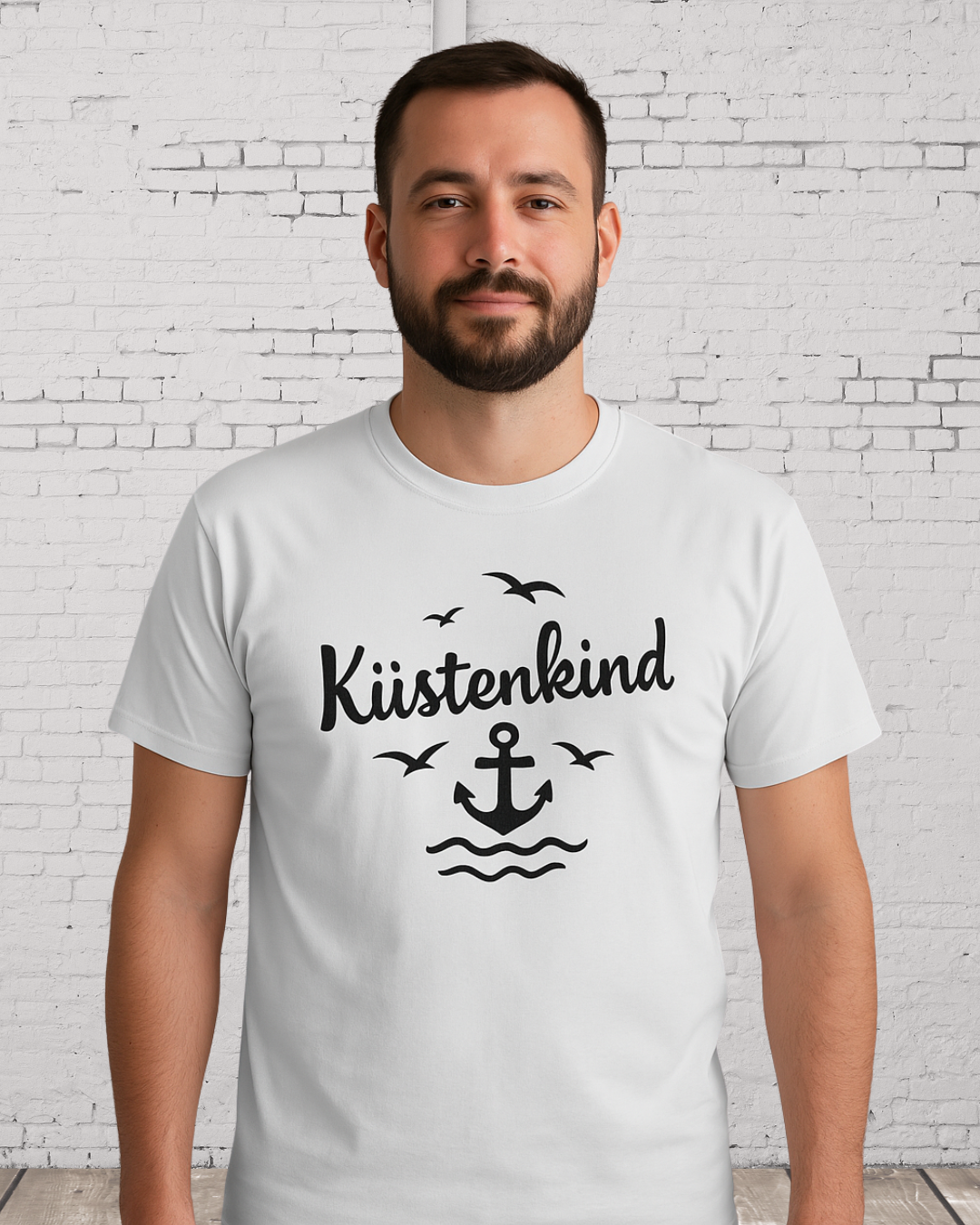 Küstenkind T-Shirt – Maritimes Shirt mit Anker & Möwen – Nordsee Ostsee Geschenk