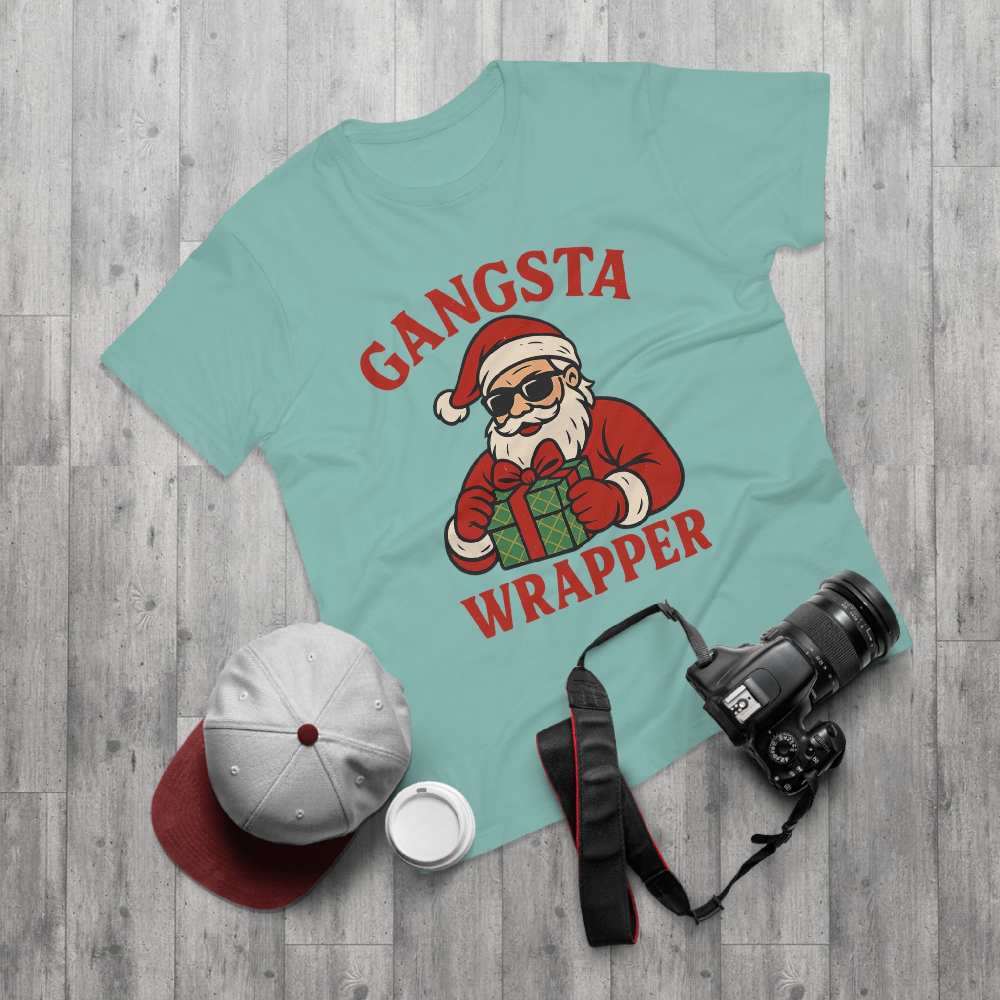 Funny Christmas T-Shirt, Gangsta Wrapper Shirt, Holiday Apparel, Men's Gift, Santa Shirt for Christmas Parties, Xmas Tee