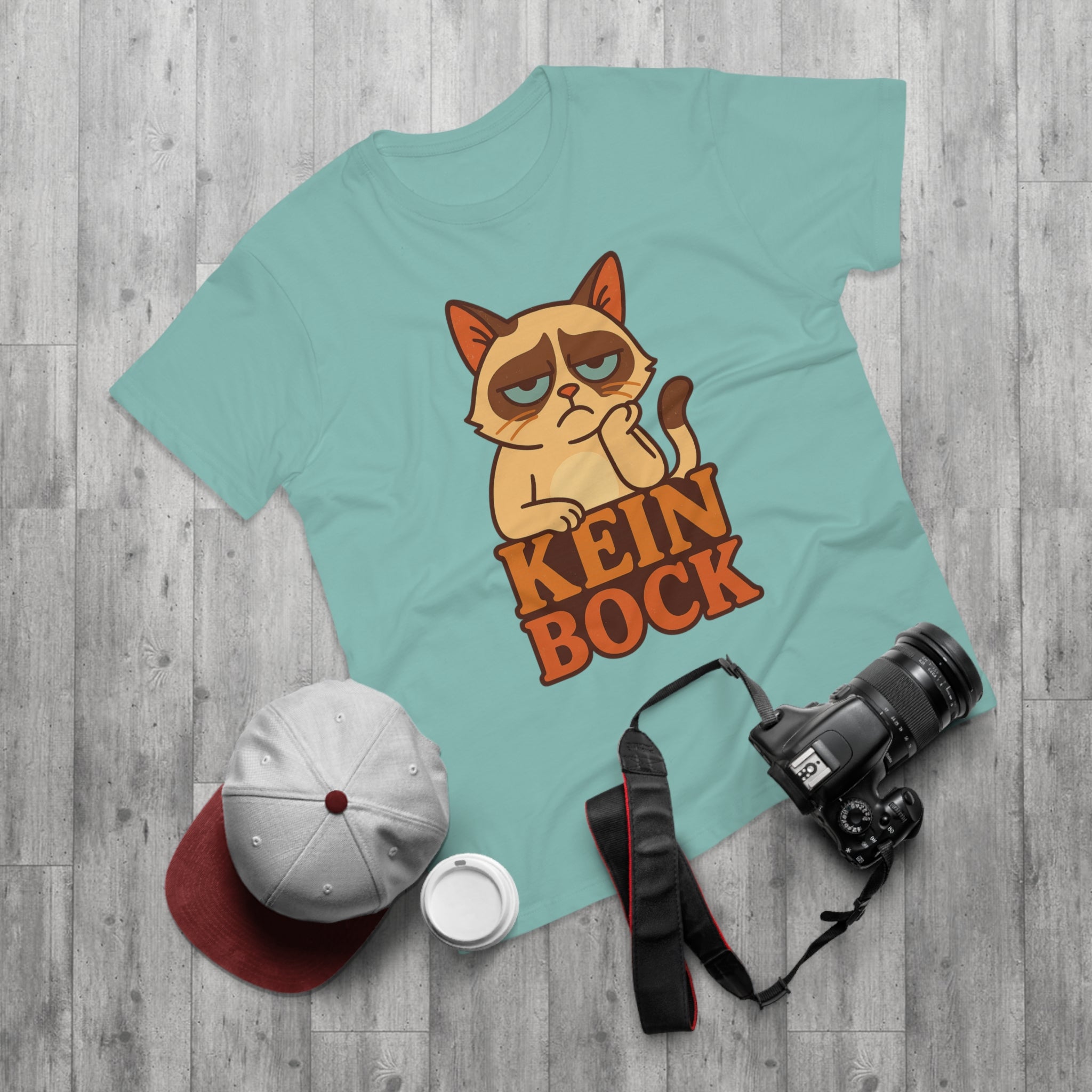 Lustiges Katzen T-Shirt – „Kein Bock“ – Funshirt mit genervter Katze Motiv