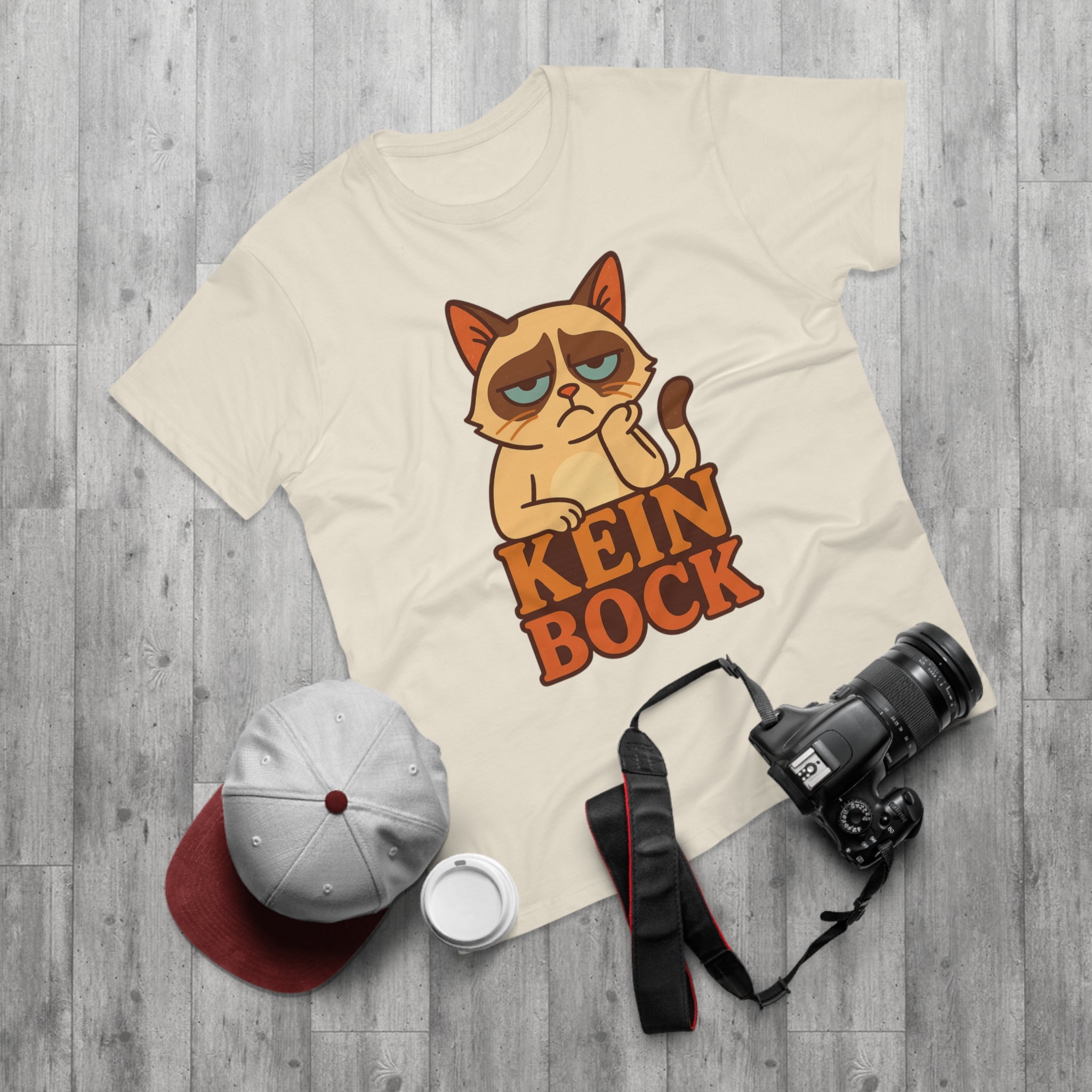 Lustiges Katzen T-Shirt – „Kein Bock“ – Funshirt mit genervter Katze Motiv
