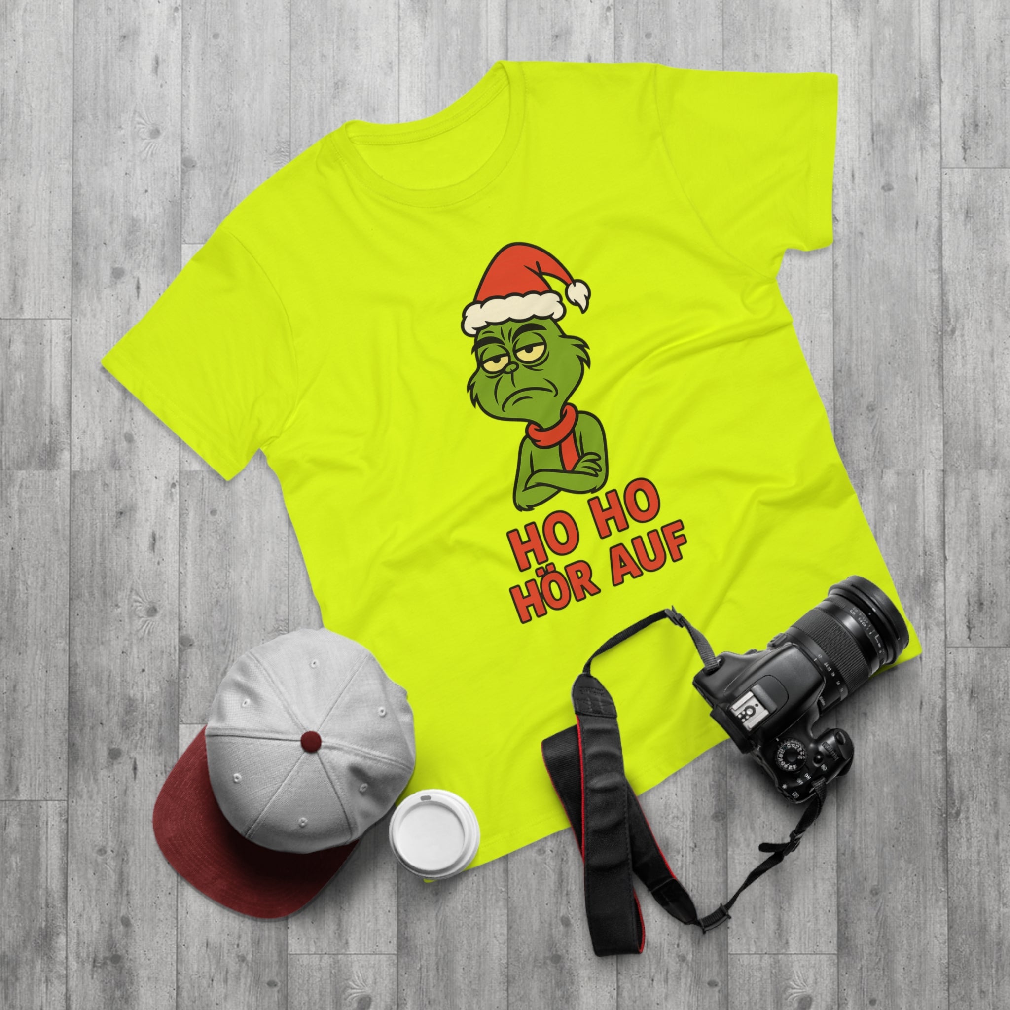 Grinch Weihnachts T-Shirt Herren – Lustiges Ho Ho Hör Auf Shirt mit Weihnachtsmotiv