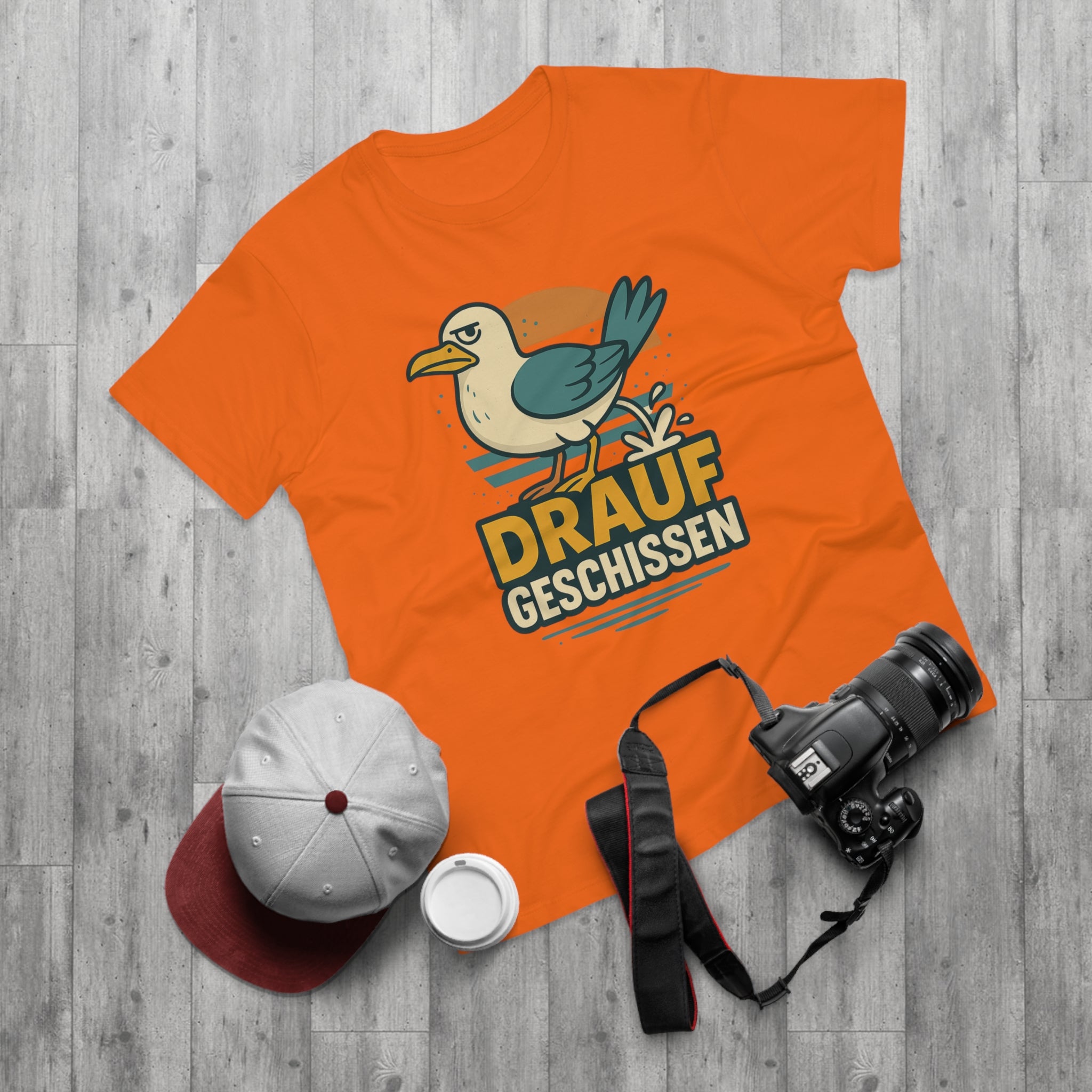 Lustiges Möwen T-Shirt – „Drauf geschissen“ – Funshirt mit witzigem Möwenmotiv