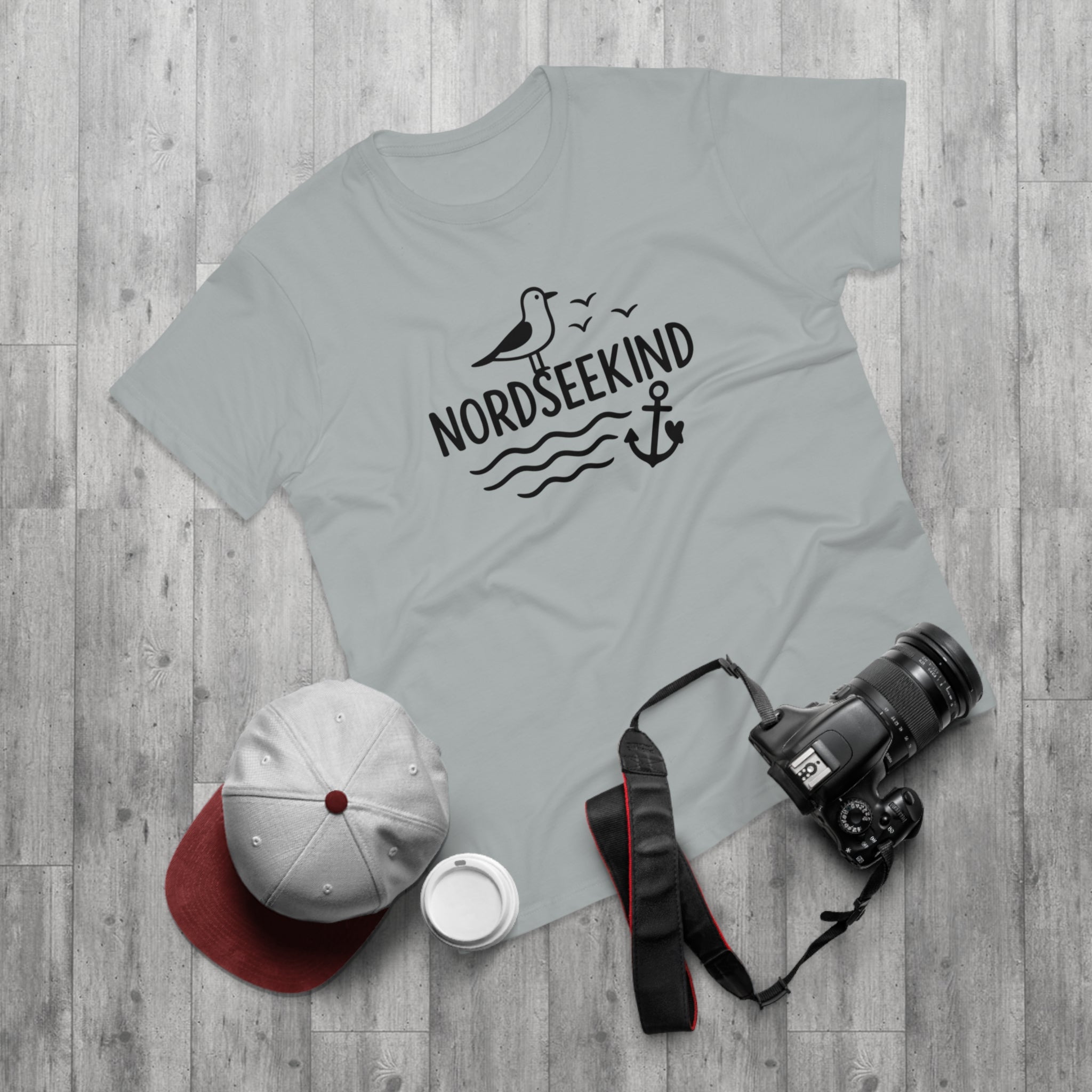 Nordseekind T-Shirt – Maritimes Shirt mit Möwe, Anker & Wellen – Geschenk für Nordsee Fans