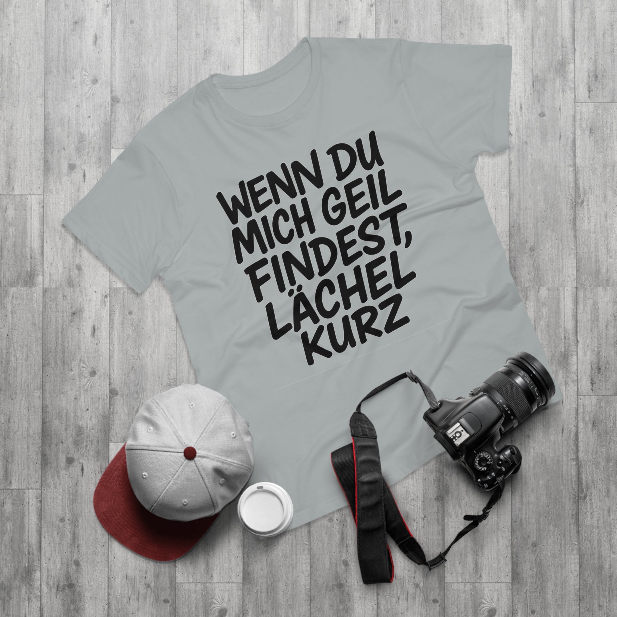 Lustiges Sprüche T-Shirt Herren – „Wenn du mich geil findest, lächel kurz“ Funshirt
