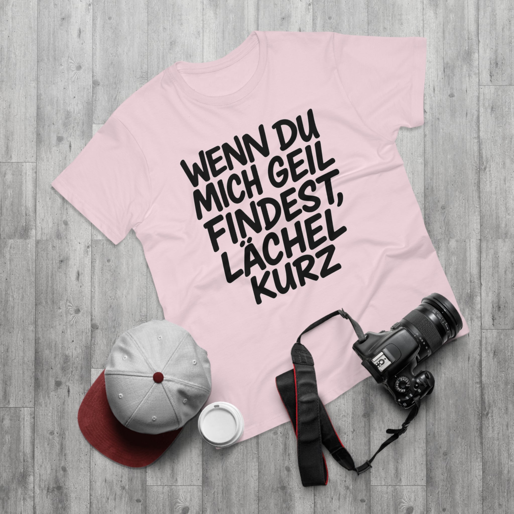 Lustiges Sprüche T-Shirt Herren – „Wenn du mich geil findest, lächel kurz“ Funshirt