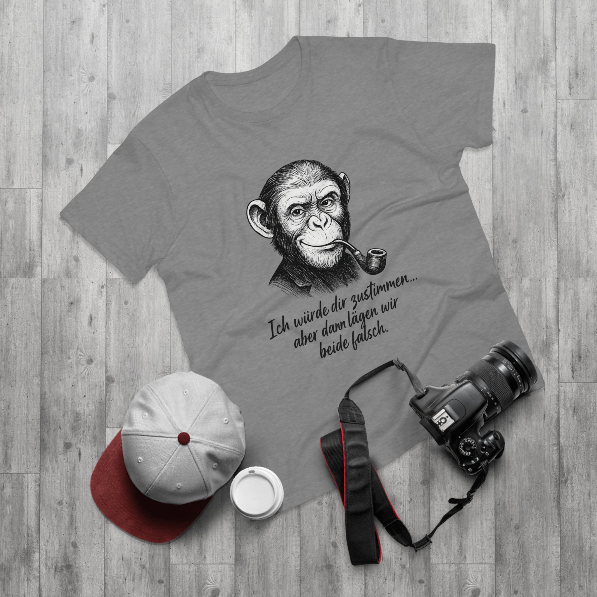 Lustiges Affen T-Shirt Herren – „Ich würde dir zustimmen, aber dann lägen wir beide falsch“ Funshirt