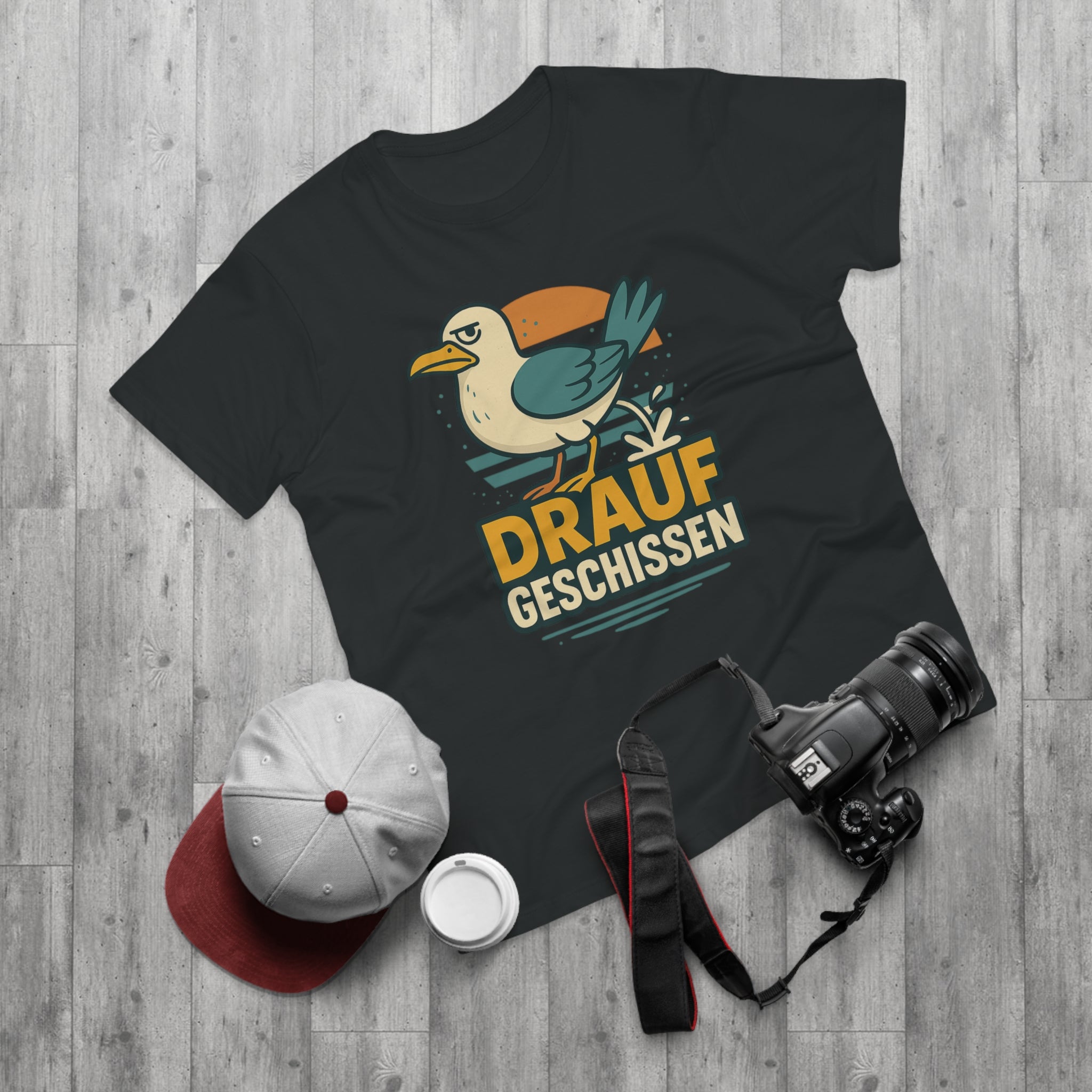 Lustiges Möwen T-Shirt – „Drauf geschissen“ – Funshirt mit witzigem Möwenmotiv