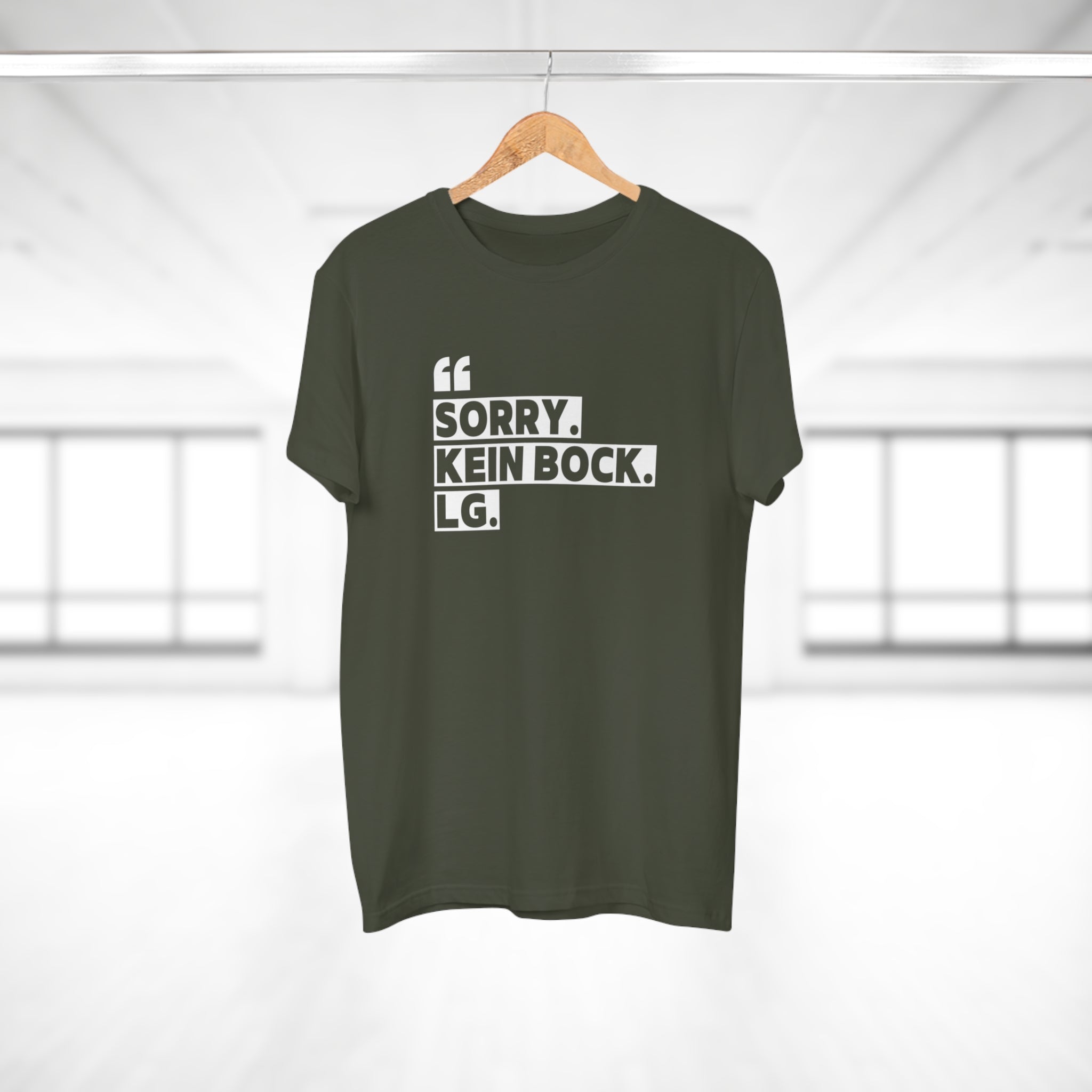 SORRY. KEIN BOCK. LG. - Style mit Message – Statement T-Shirt aus Baumwolle für Männer