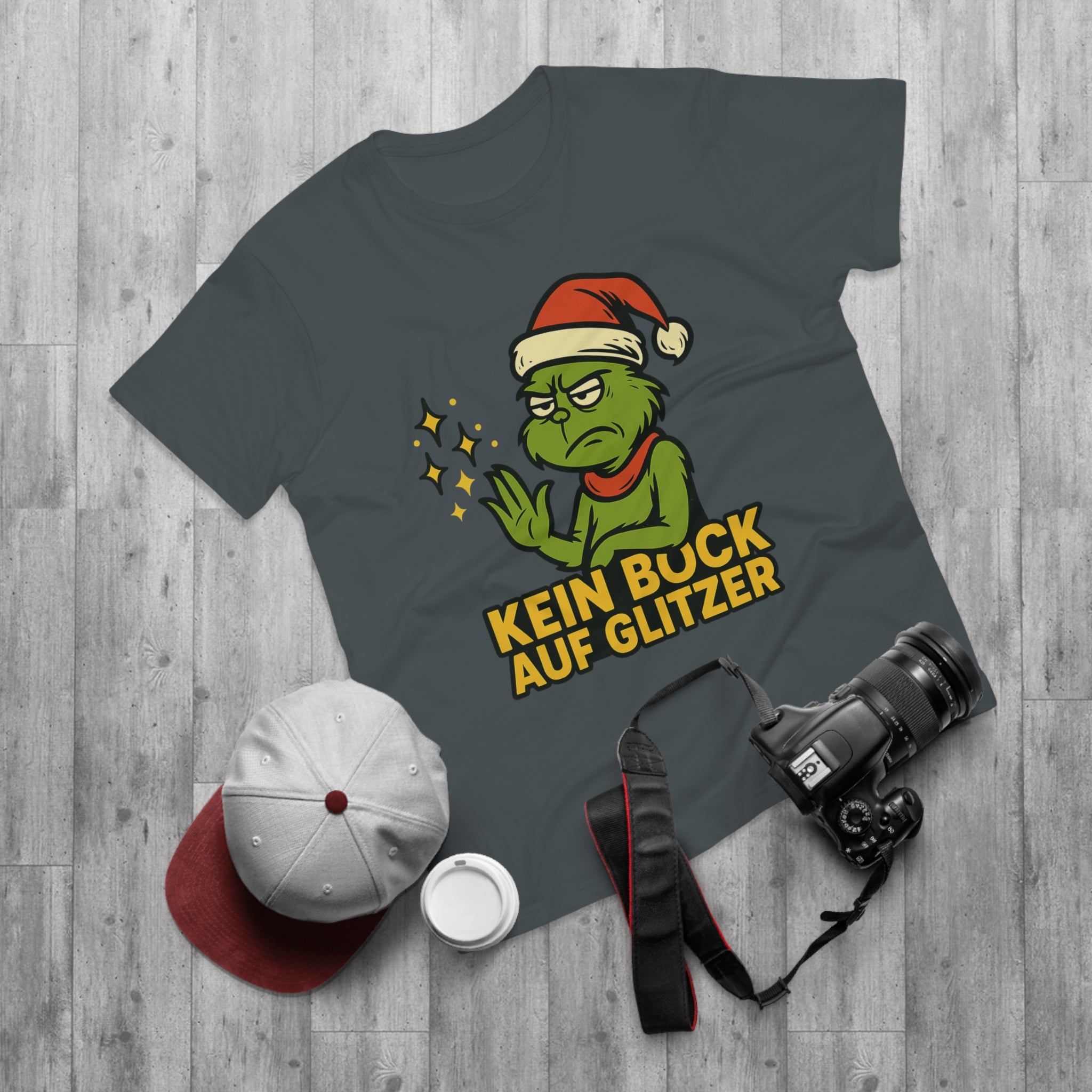Grinch Weihnachts T-Shirt Herren – Lustiges "Kein Bock auf Glitzer" Shirt für Weihnachten