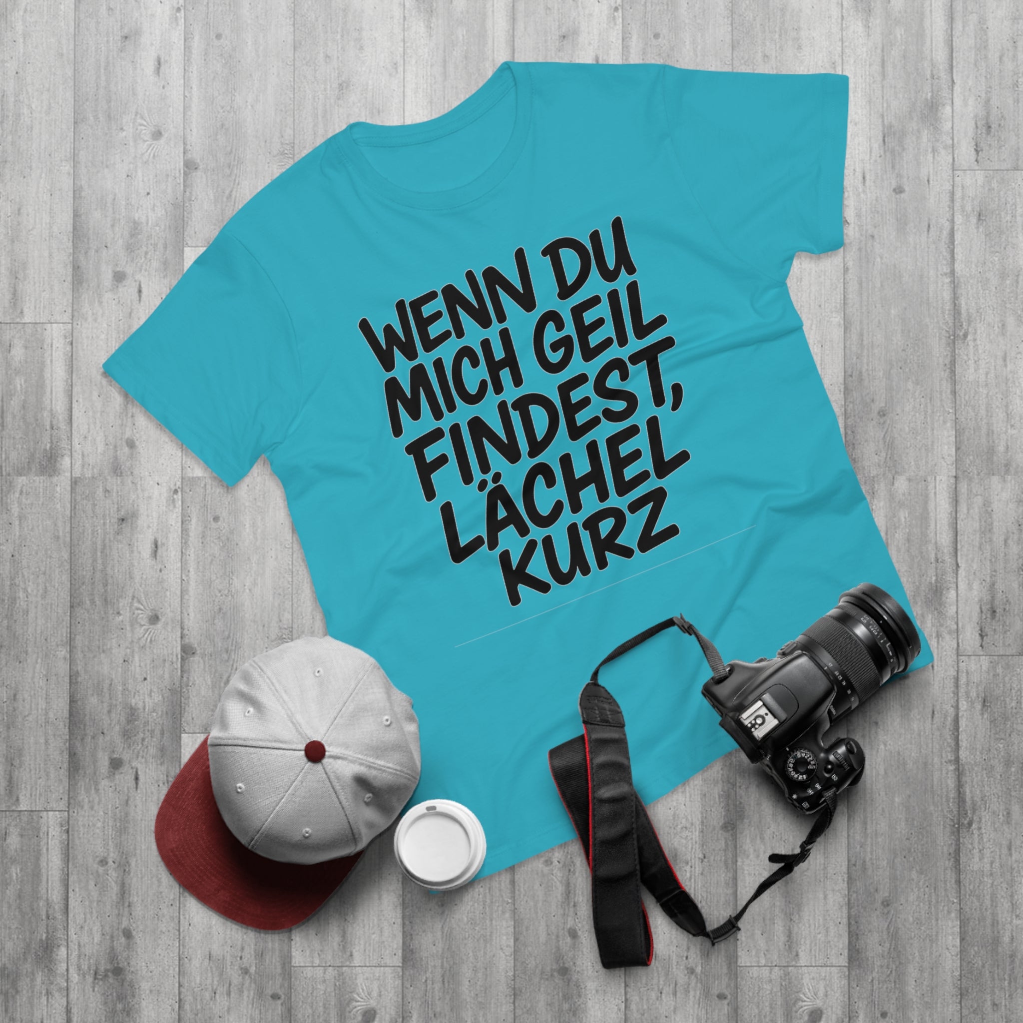 Lustiges Sprüche T-Shirt Herren – „Wenn du mich geil findest, lächel kurz“ Funshirt