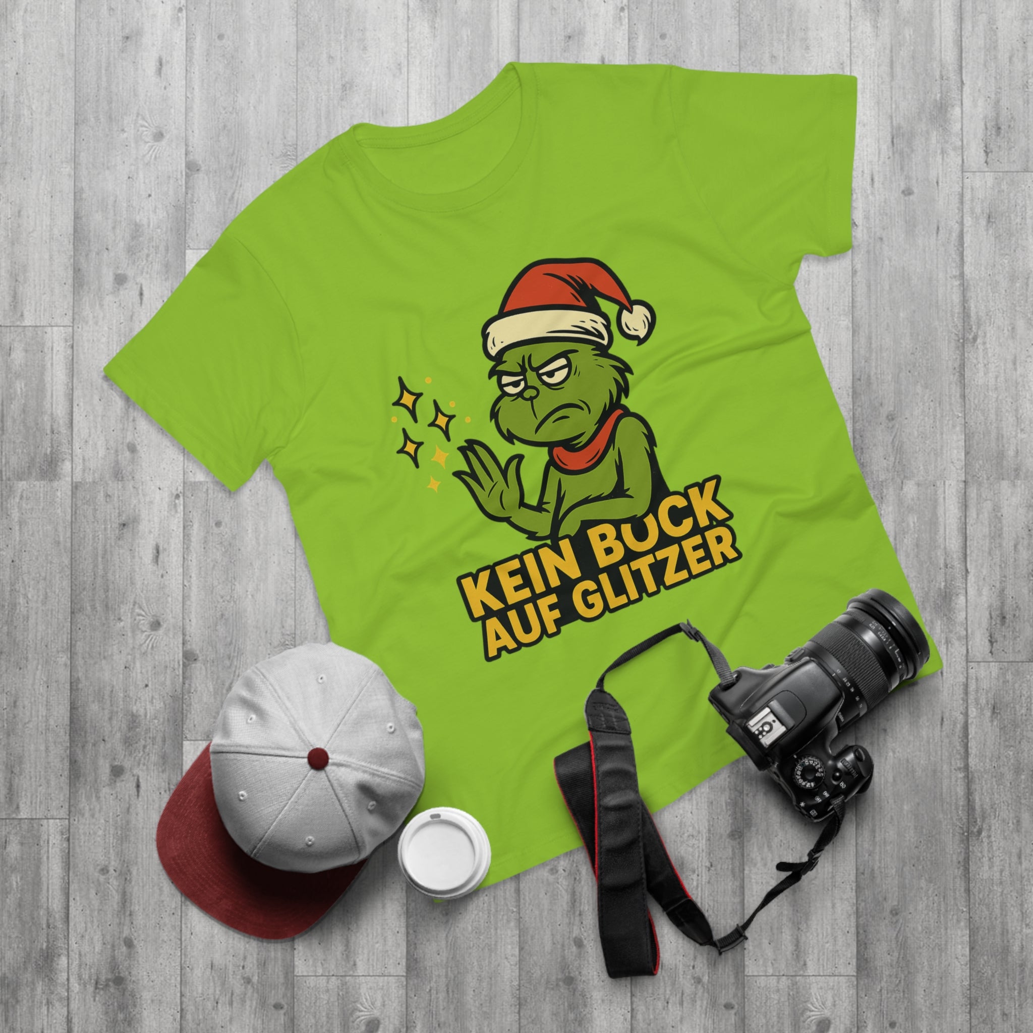 Grinch Weihnachts T-Shirt Herren – Lustiges "Kein Bock auf Glitzer" Shirt für Weihnachten