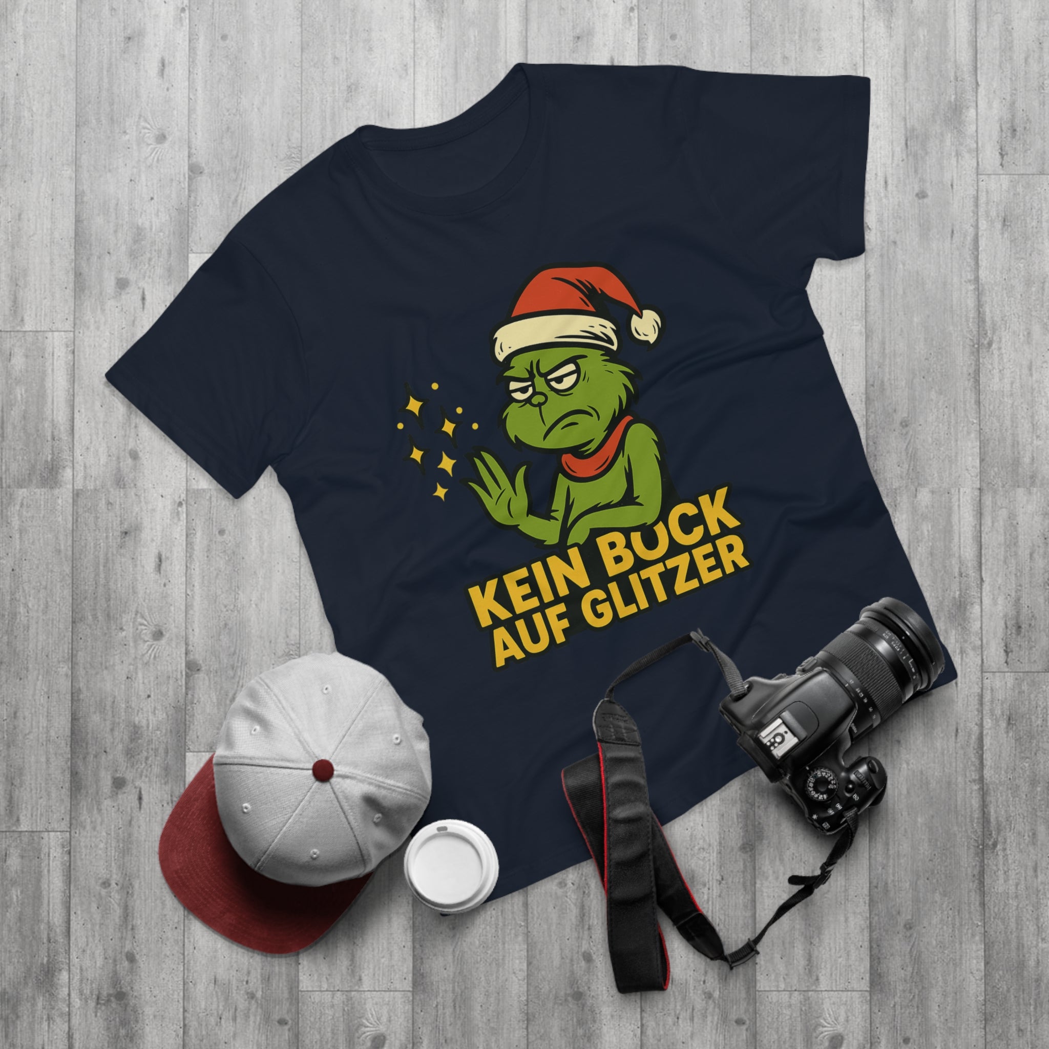 Grinch Weihnachts T-Shirt Herren – Lustiges "Kein Bock auf Glitzer" Shirt für Weihnachten