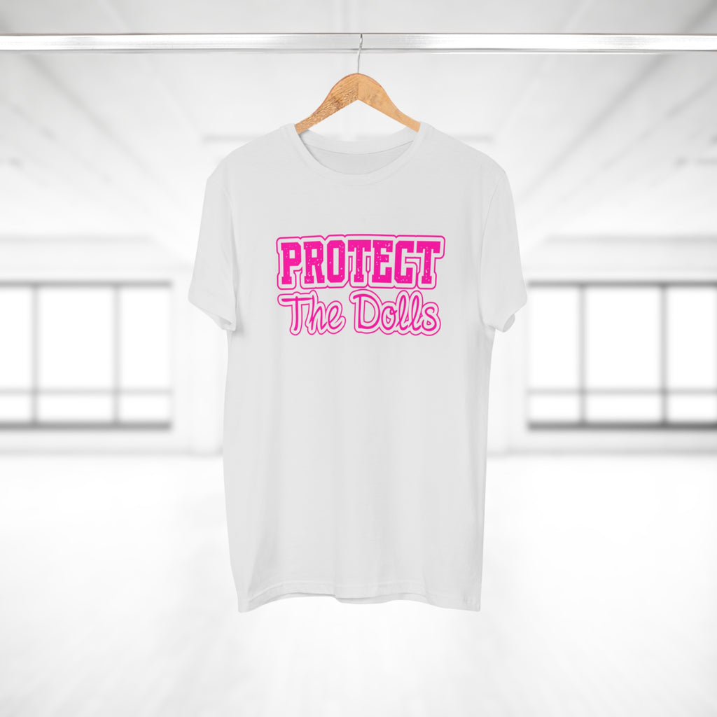 PROTECT THE DOLLS - Lässiges T-Shirt aus 100% Baumwolle mit auffälligem Print – Ideal für Alltag & Festival"