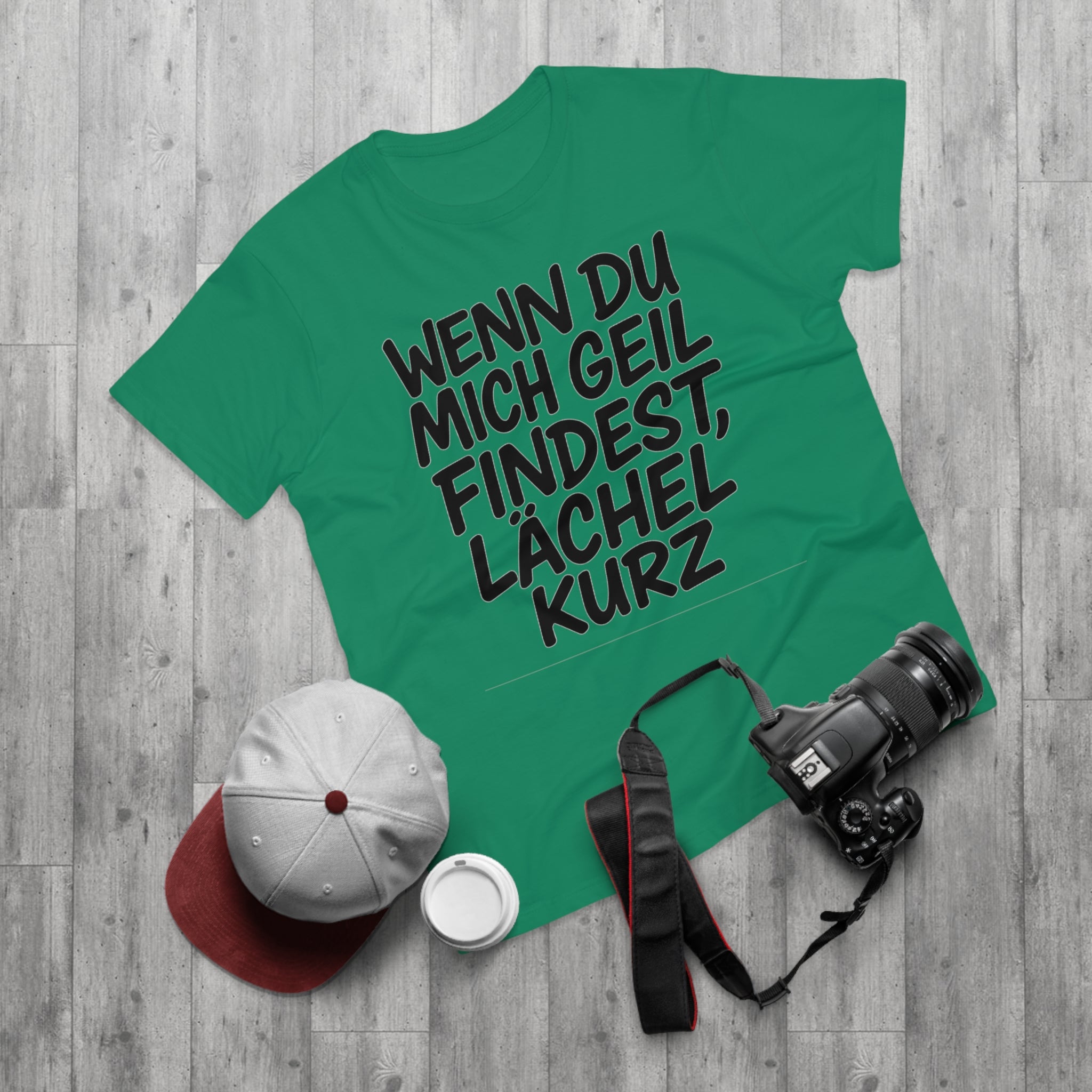 Lustiges Sprüche T-Shirt Herren – „Wenn du mich geil findest, lächel kurz“ Funshirt