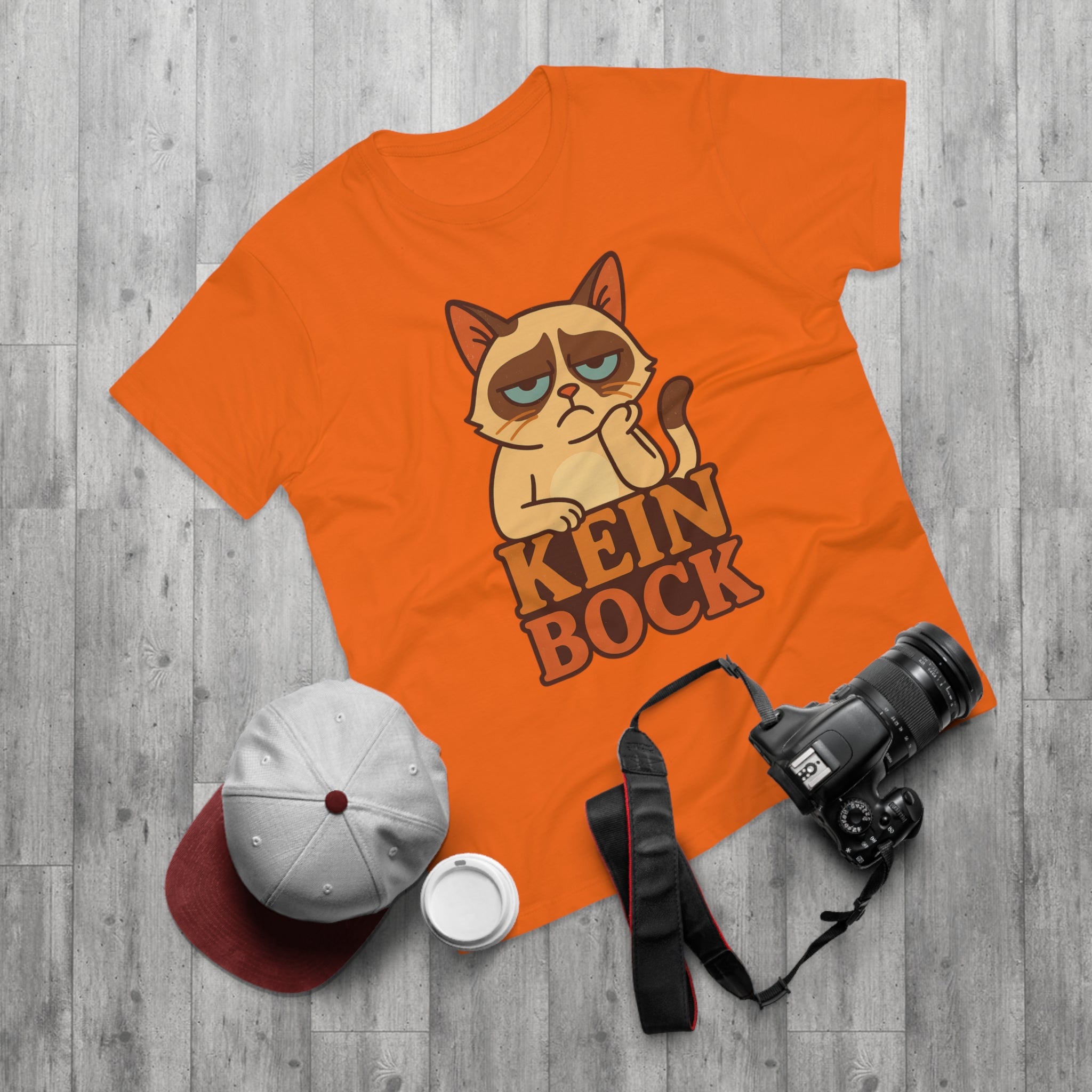 Lustiges Katzen T-Shirt – „Kein Bock“ – Funshirt mit genervter Katze Motiv
