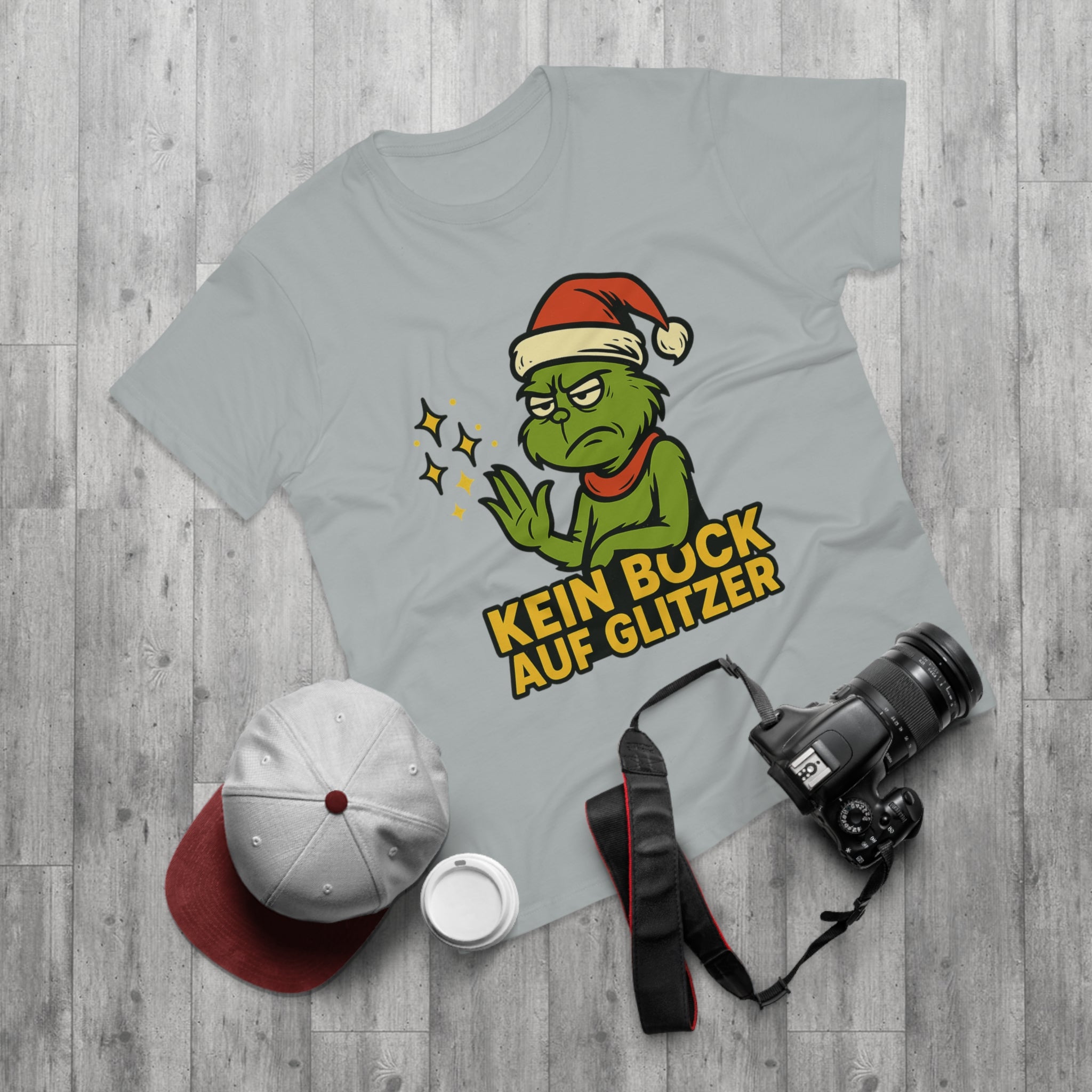Grinch Weihnachts T-Shirt Herren – Lustiges "Kein Bock auf Glitzer" Shirt für Weihnachten