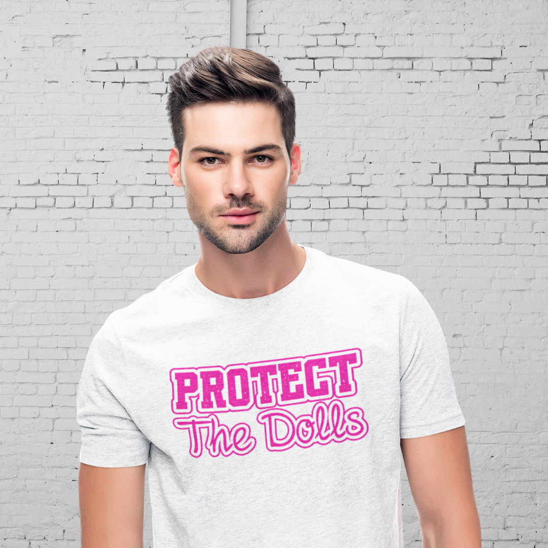 PROTECT THE DOLLS - Lässiges T-Shirt aus 100% Baumwolle mit auffälligem Print – Ideal für Alltag & Festival"