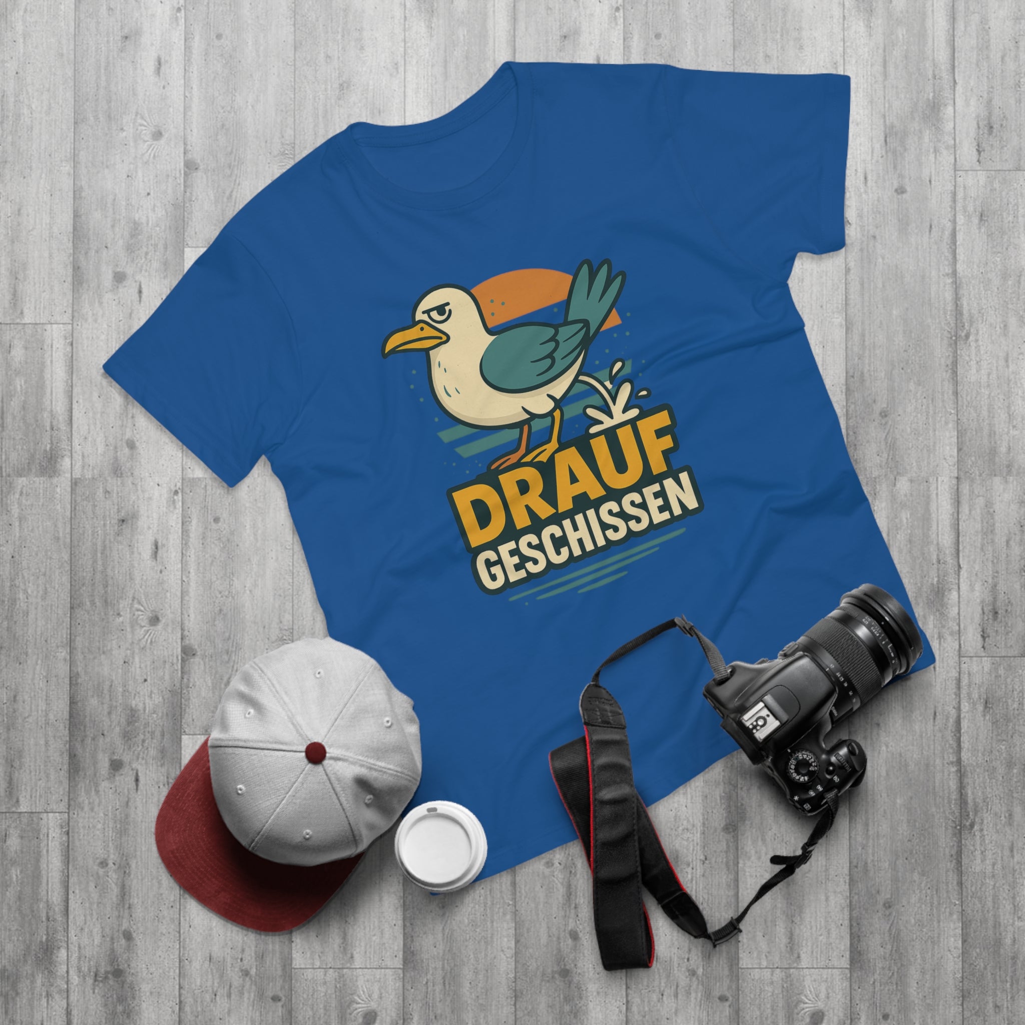 Lustiges Möwen T-Shirt – „Drauf geschissen“ – Funshirt mit witzigem Möwenmotiv