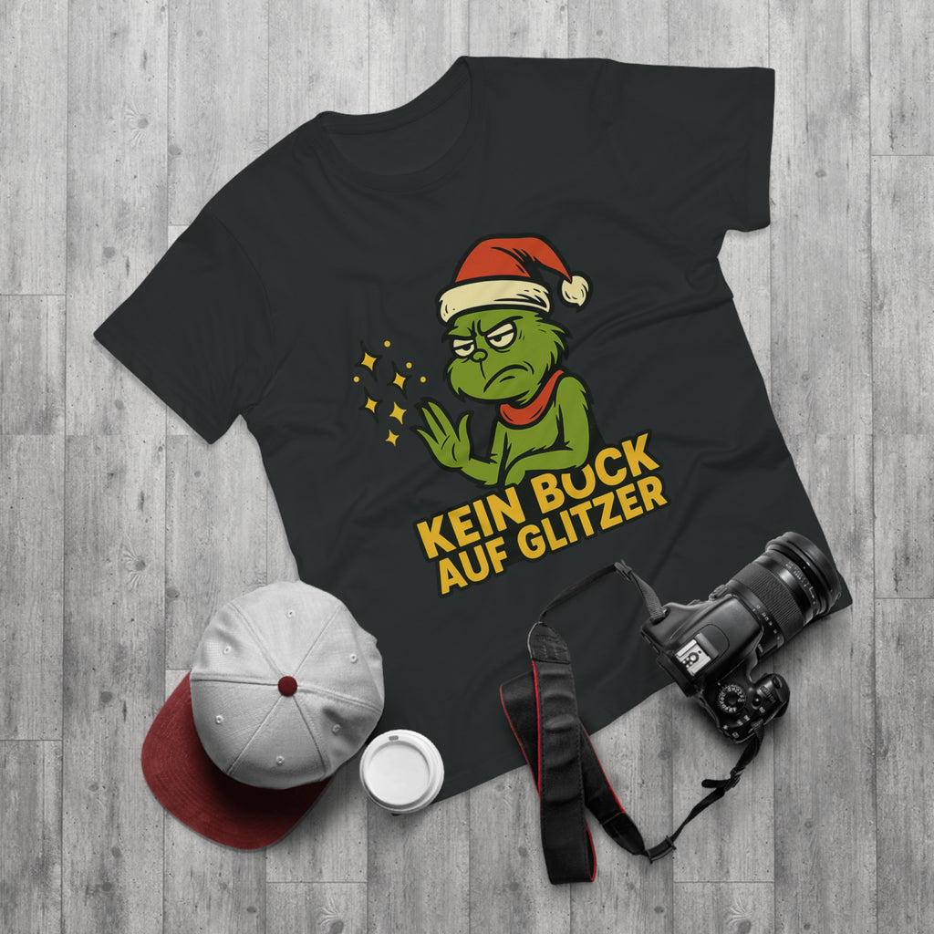 Grinch Weihnachts T-Shirt Herren – Lustiges "Kein Bock auf Glitzer" Shirt für Weihnachten