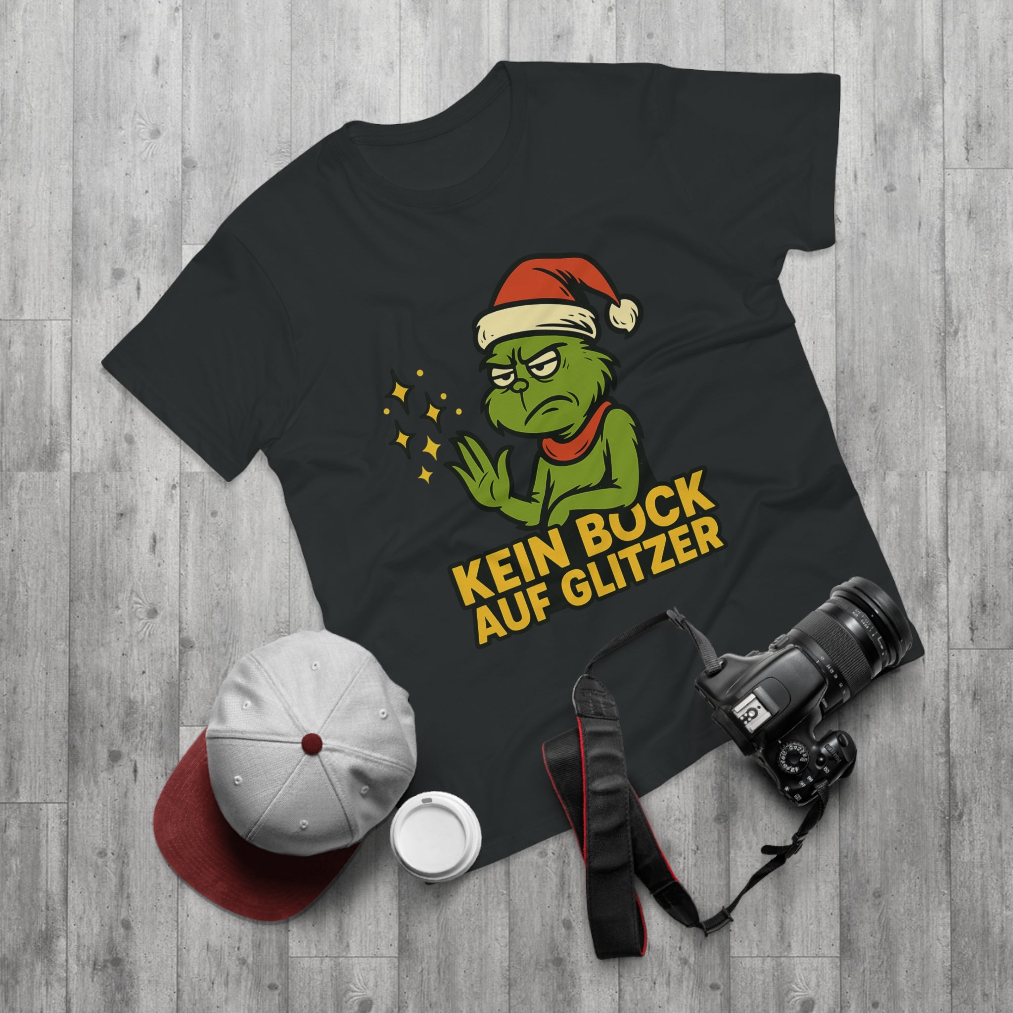 Grinch Weihnachts T-Shirt Herren – Lustiges "Kein Bock auf Glitzer" Shirt für Weihnachten