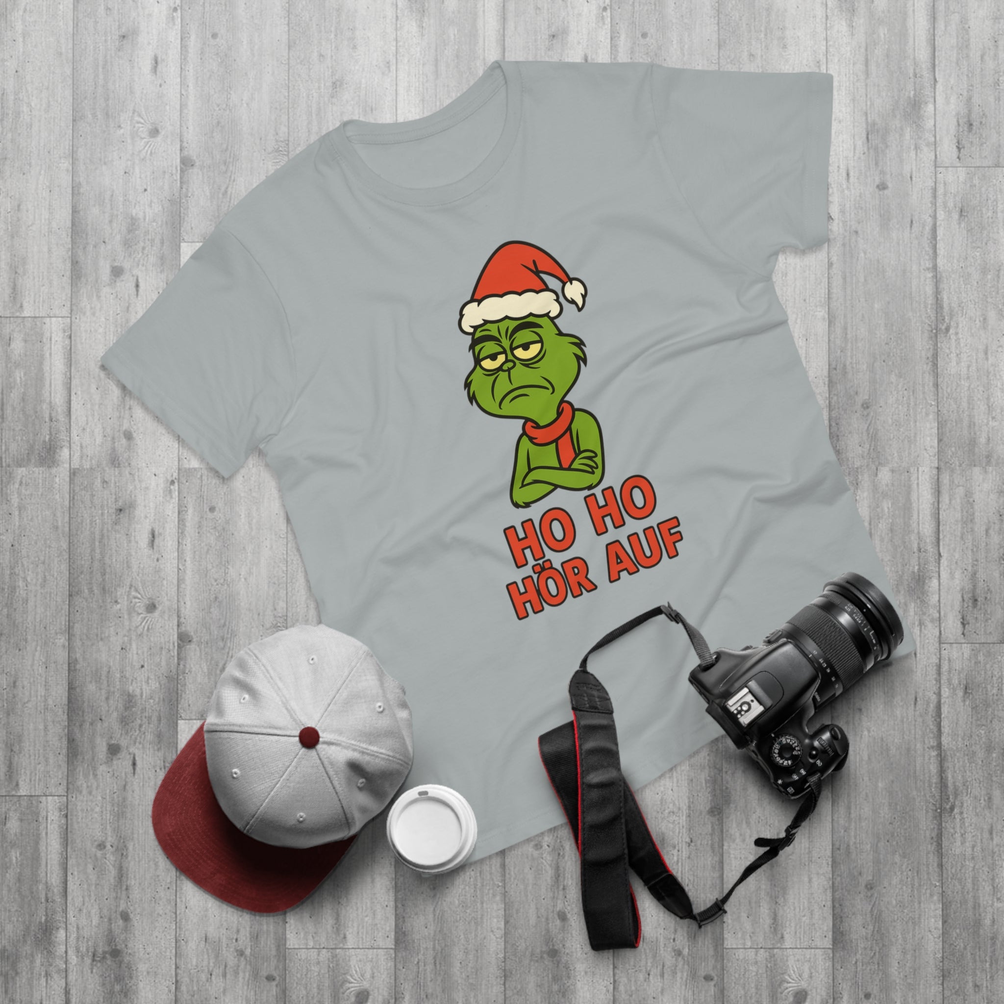 Grinch Weihnachts T-Shirt Herren – Lustiges Ho Ho Hör Auf Shirt mit Weihnachtsmotiv