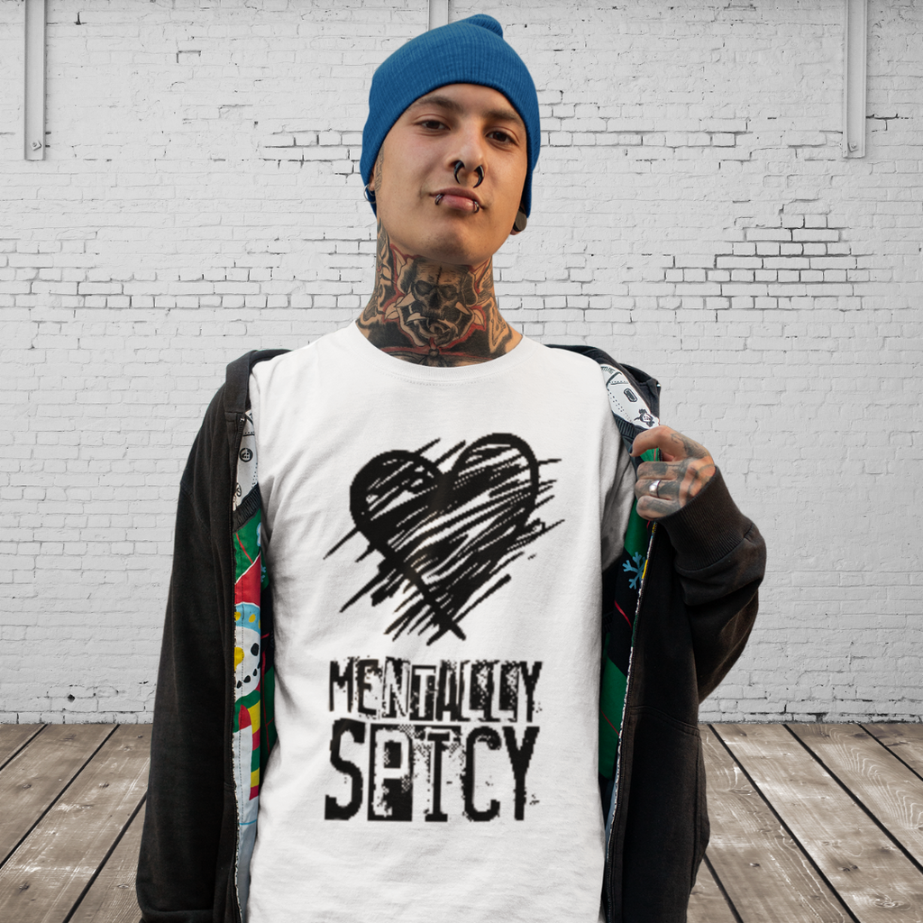 MENTALLY SPICY - Mental Health Shirt mit Humor - Trendiges Statement für Alltag & Festival