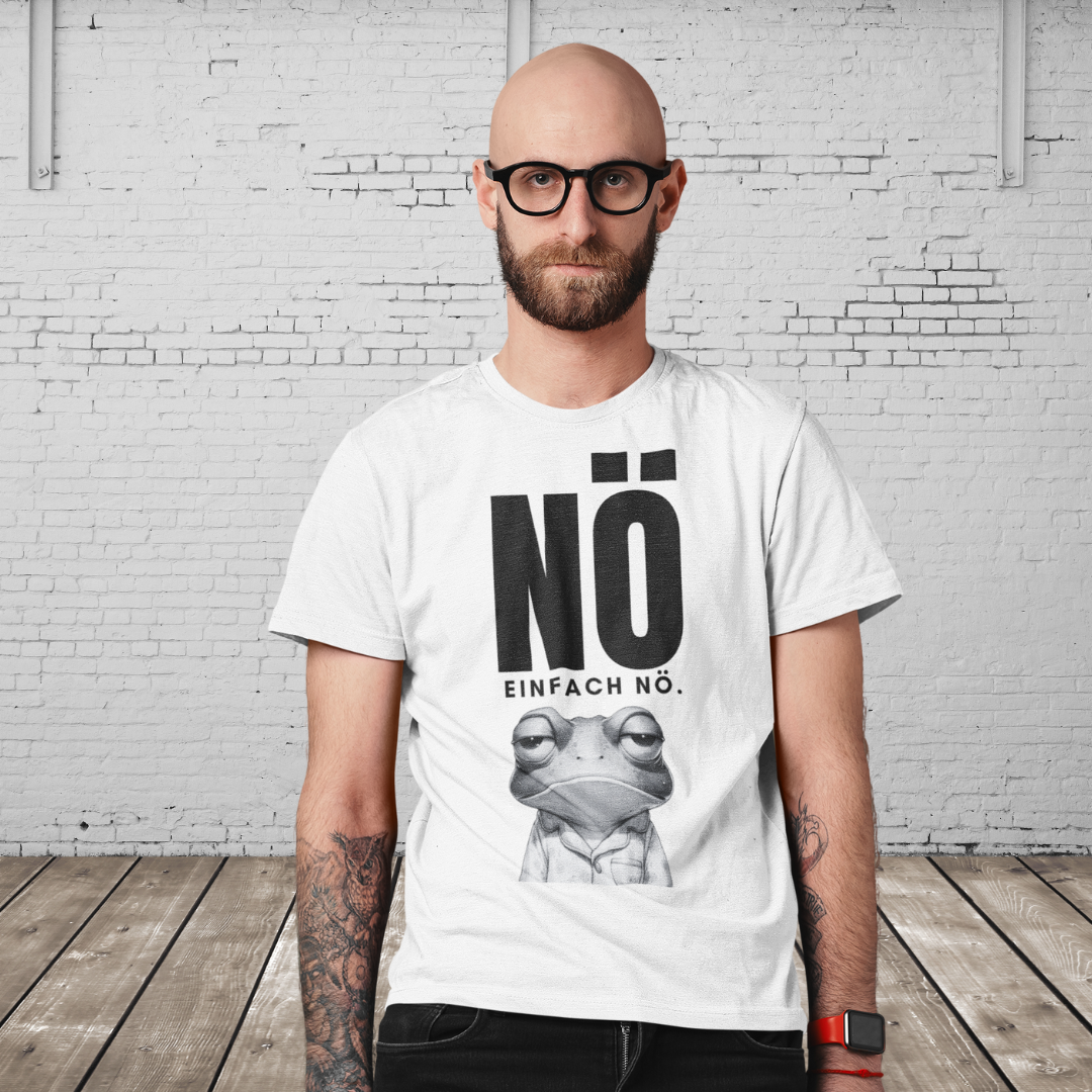 NÖ! EINFACH NÖ – Lustiges Herren T-Shirt mit Statement | Sarkastisches Sprüche Shirt aus Baumwolle – Geschenk für Männer & Freunde