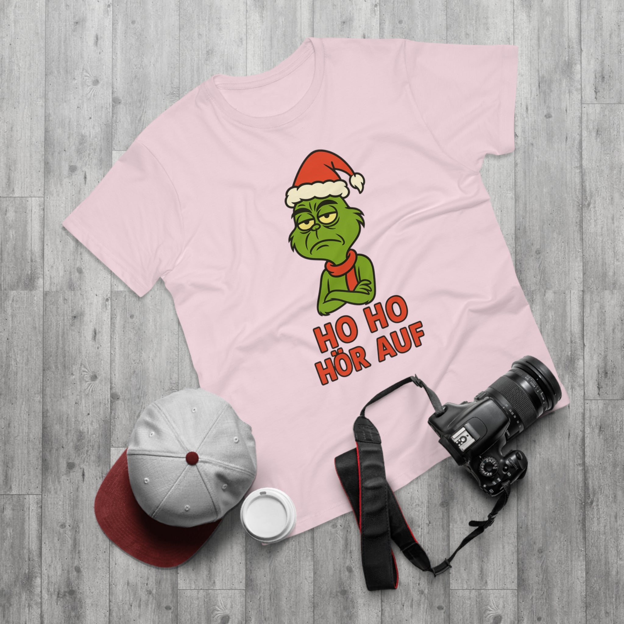 Grinch Weihnachts T-Shirt Herren – Lustiges Ho Ho Hör Auf Shirt mit Weihnachtsmotiv